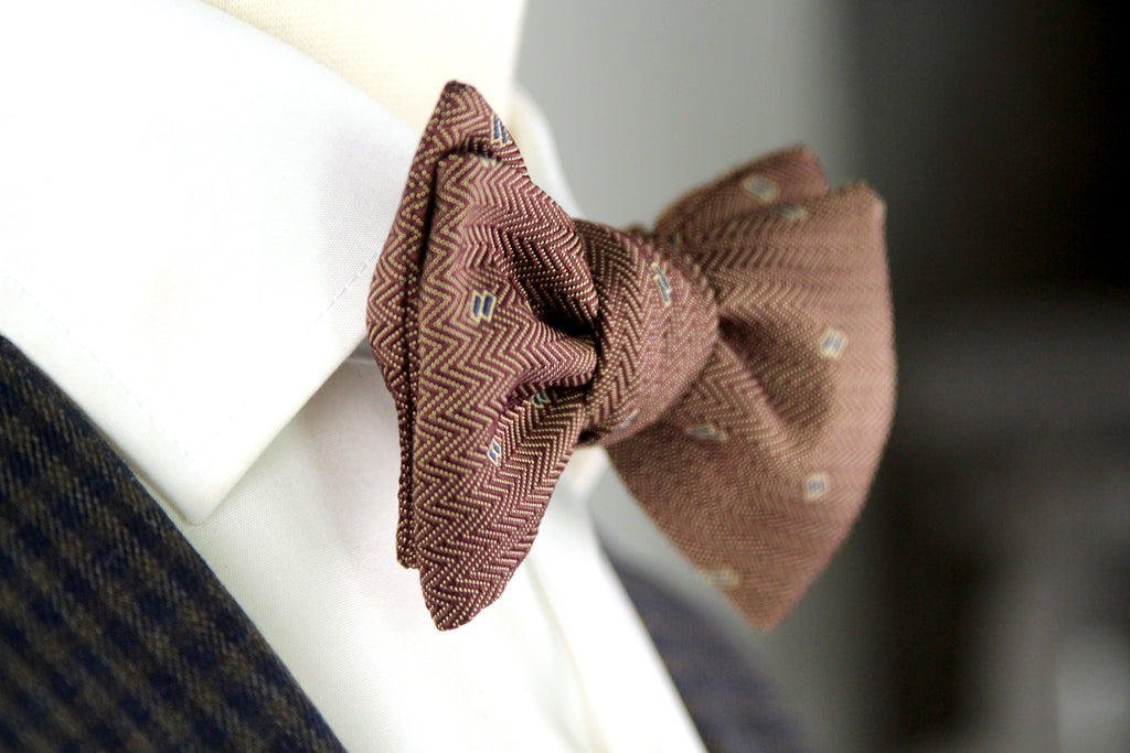 Brown Silk Men's Bow Tie