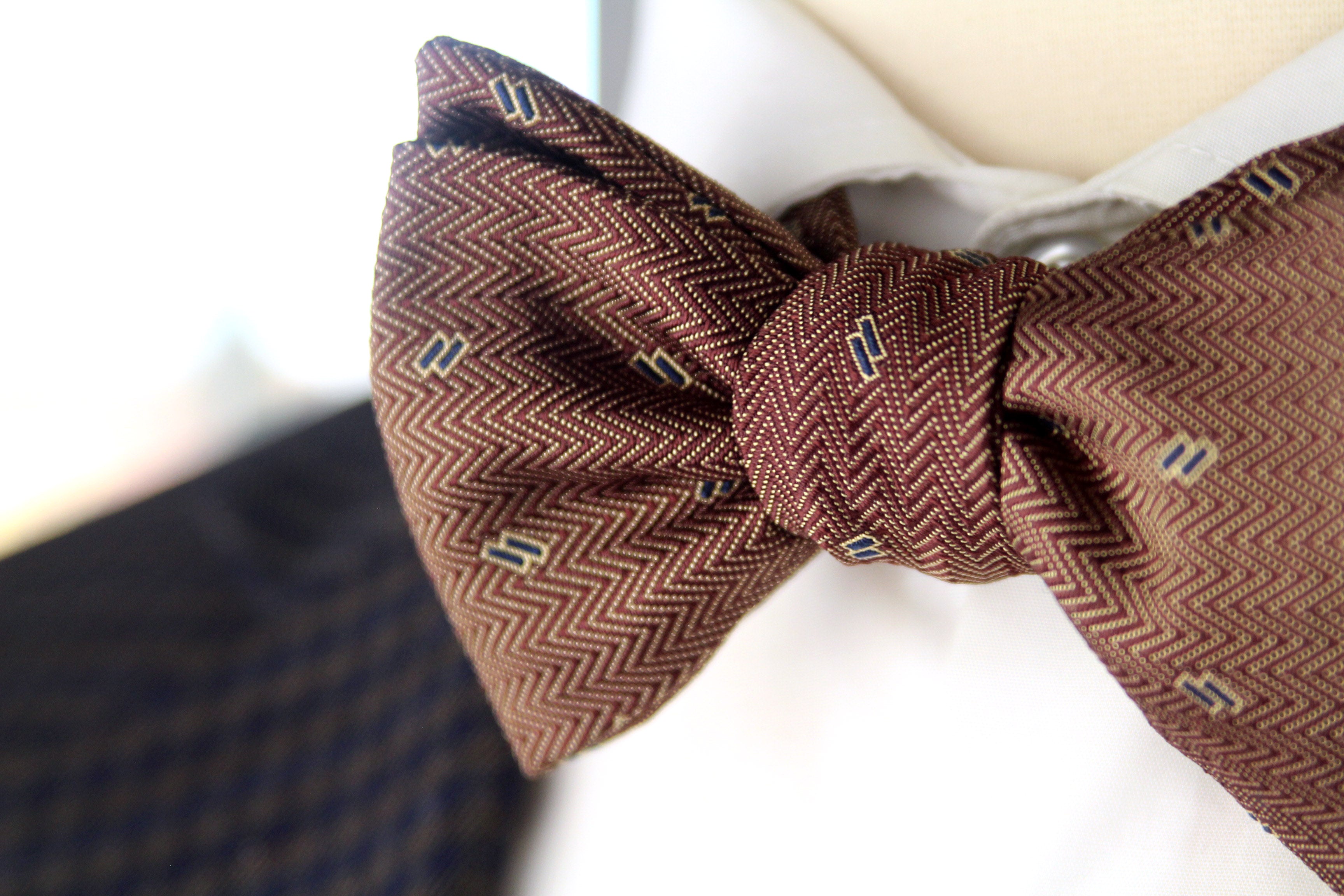 Brown Silk Men's Bow Tie