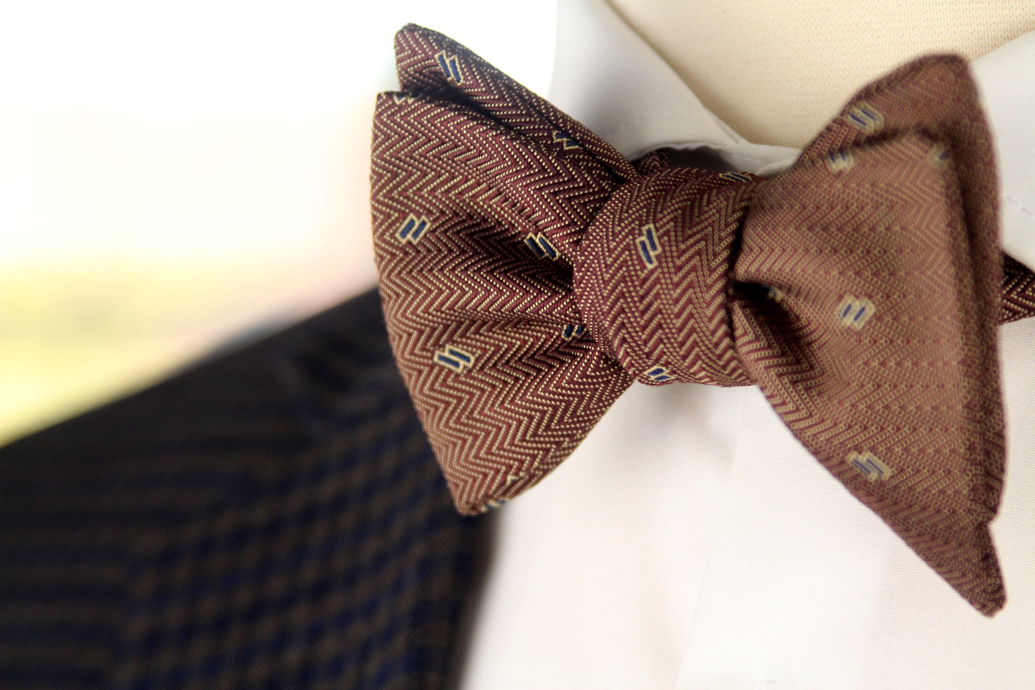 Brown Silk Men's Bow Tie