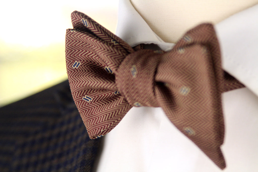 Brown Silk Men's Bow Tie