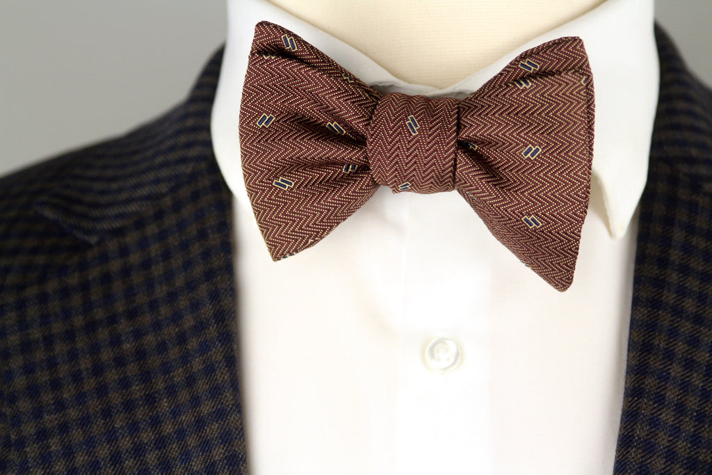 Brown Silk Men's Bow Tie