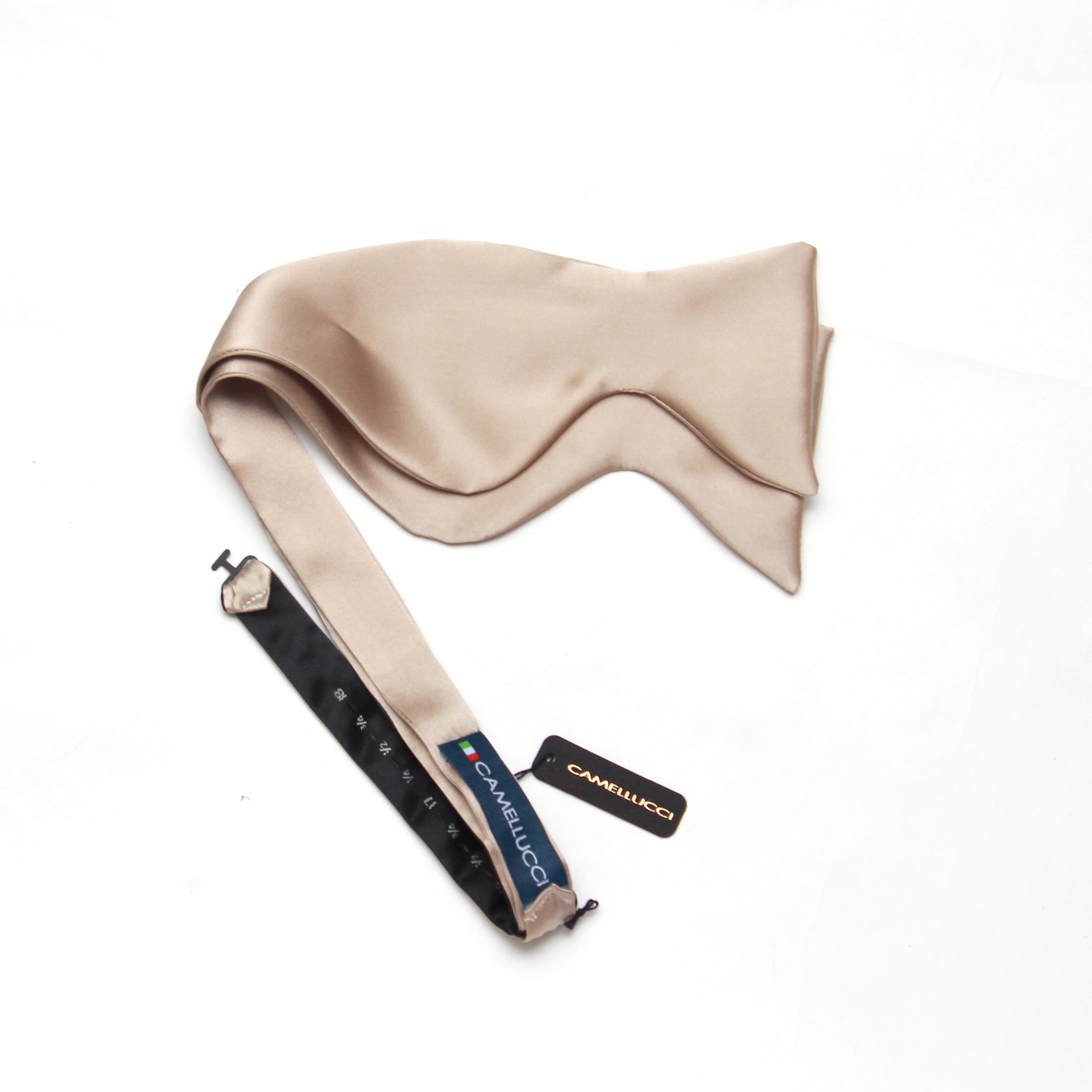 Big Butterfly Beige Silk Bow Tie