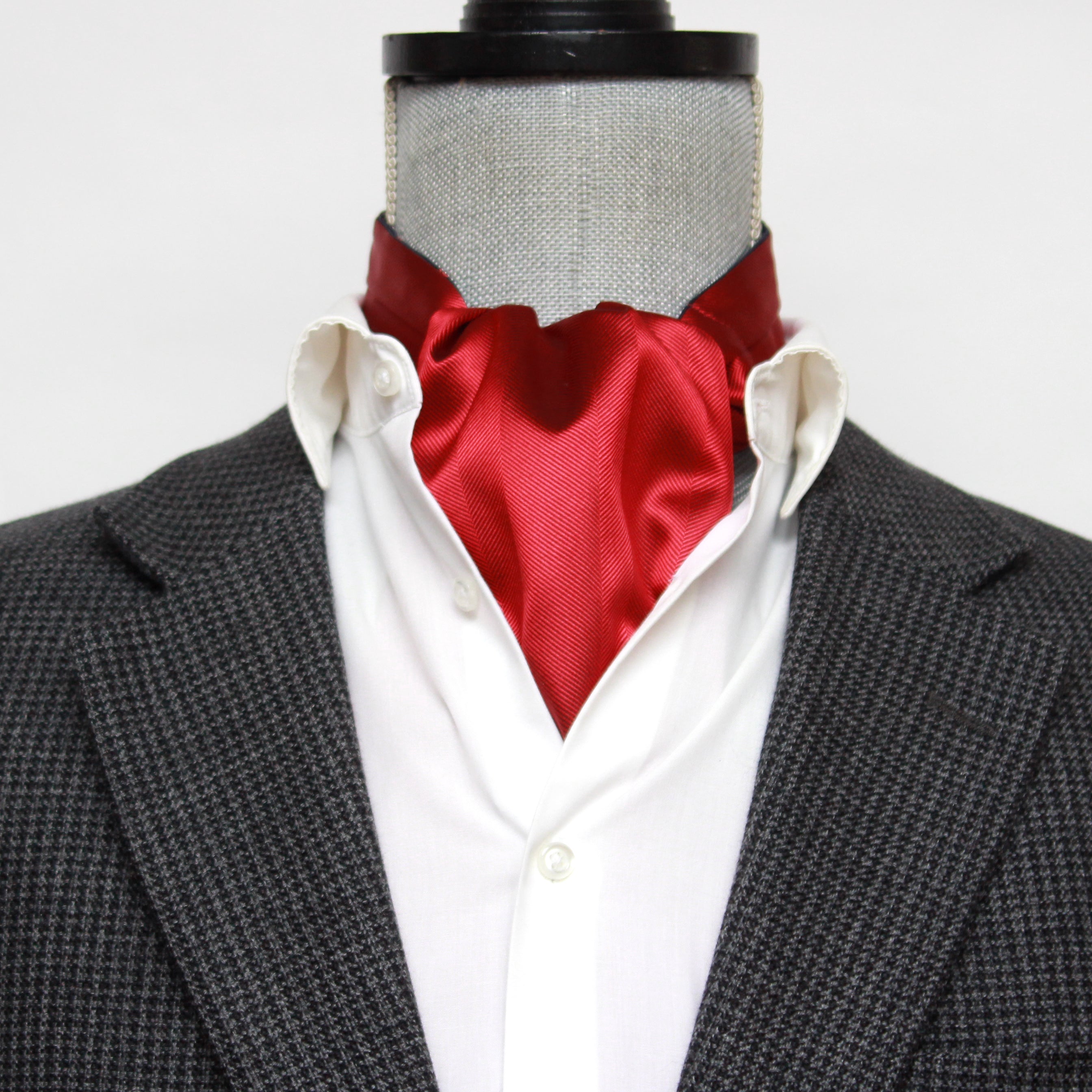 Black ornament Red Reversible Silk Ascot