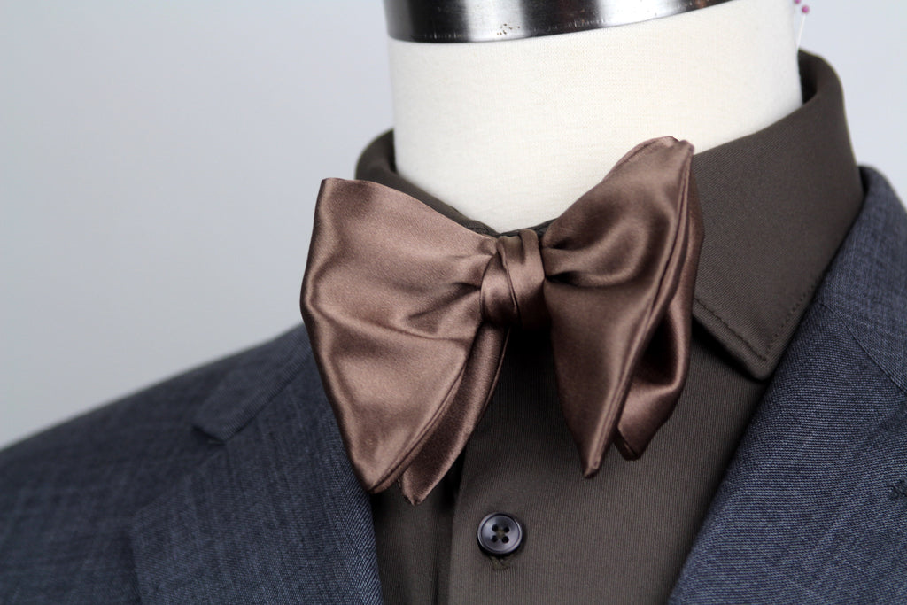 Men’s Self-Tie Big Butterfly Bow tie Chocolate Brown
