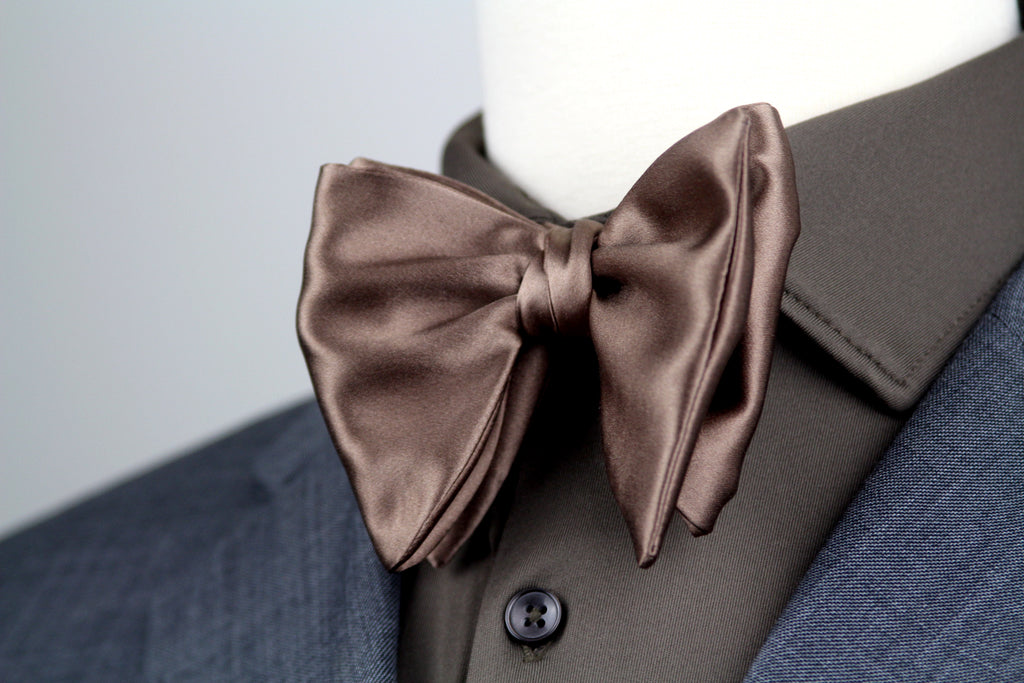 Men’s Self-Tie Big Butterfly Bow tie Chocolate Brown