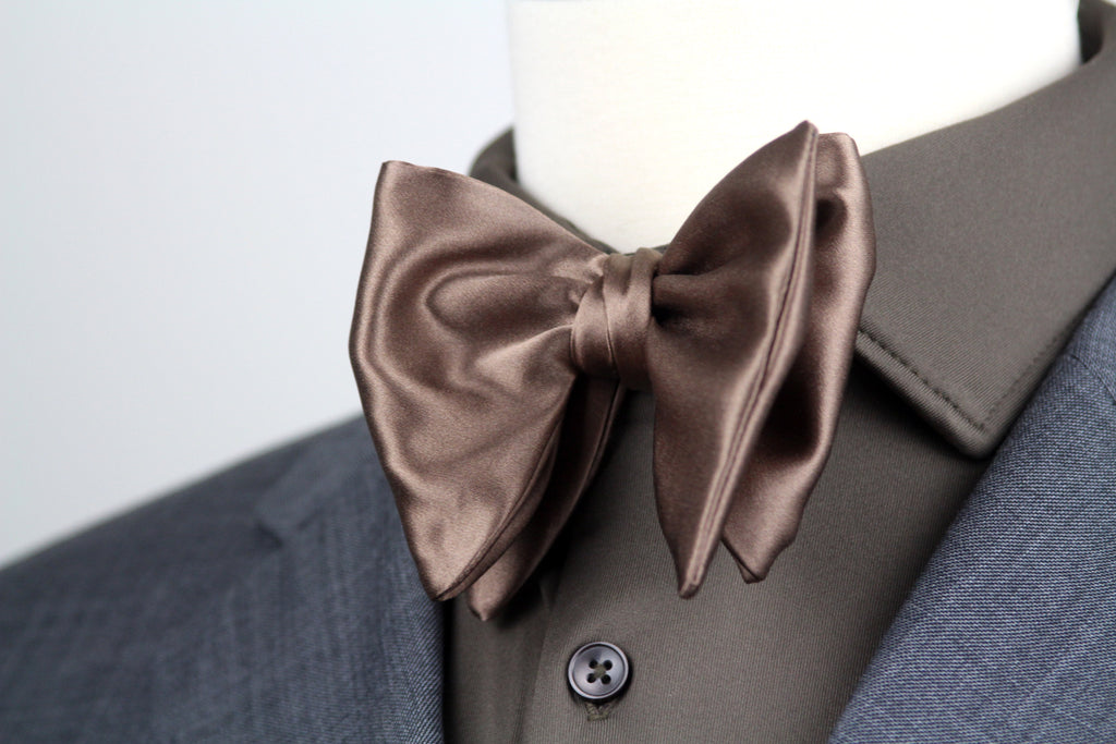 Men’s Self-Tie Big Butterfly Bow tie Chocolate Brown