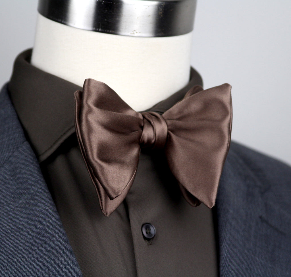 Men’s Self-Tie Big Butterfly Bow tie Chocolate Brown