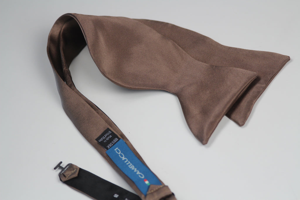 Men’s Self-Tie Big Butterfly Bow tie Chocolate Brown