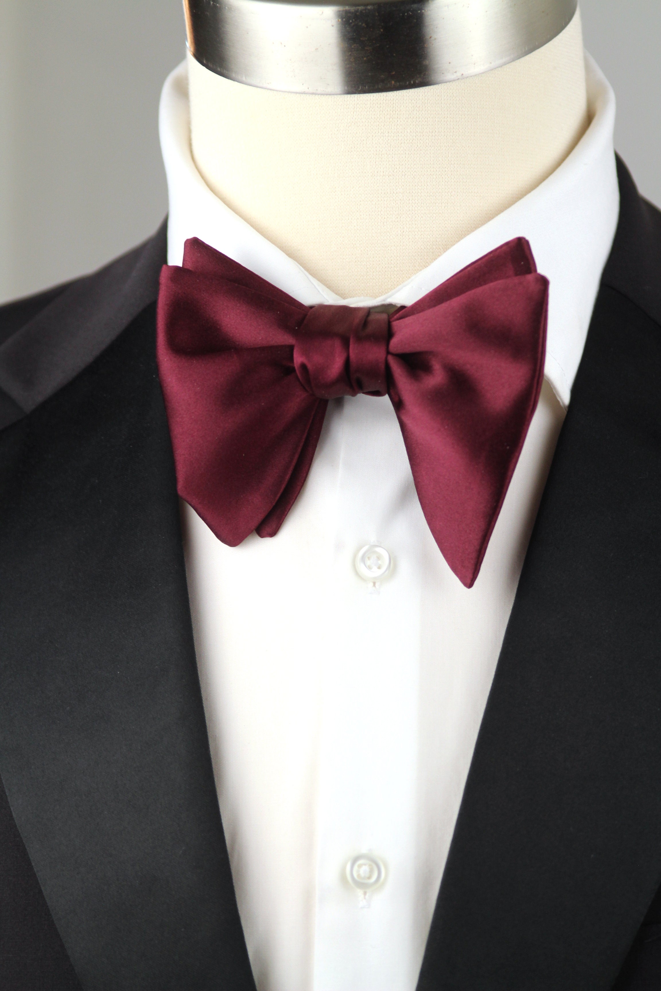 Men’s Self-Tie Big Butterfly Bow tie Wine color