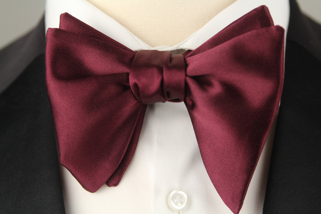 Men’s Self-Tie Big Butterfly Bow tie Wine color
