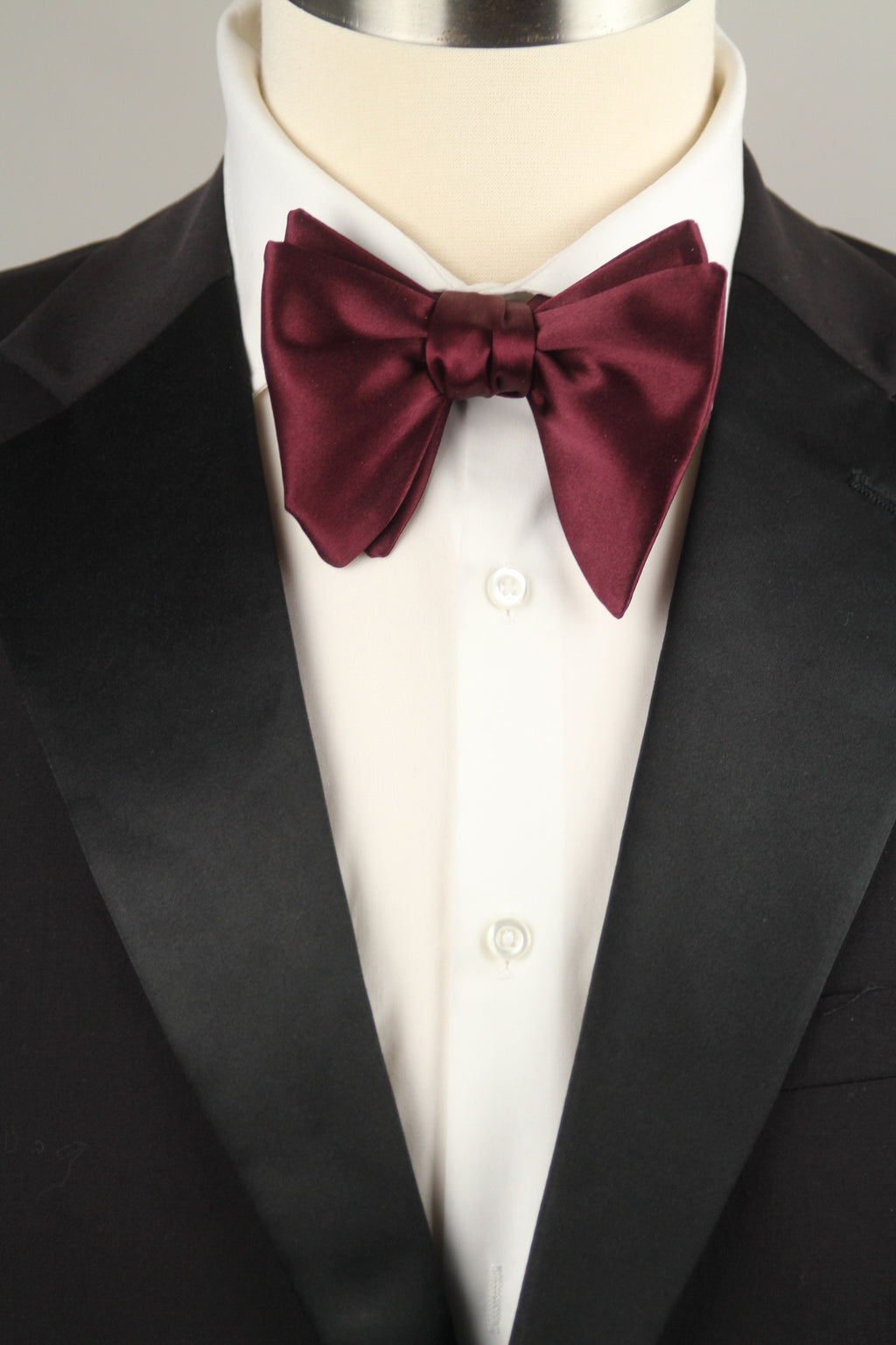 Men’s Self-Tie Big Butterfly Bow tie Wine color