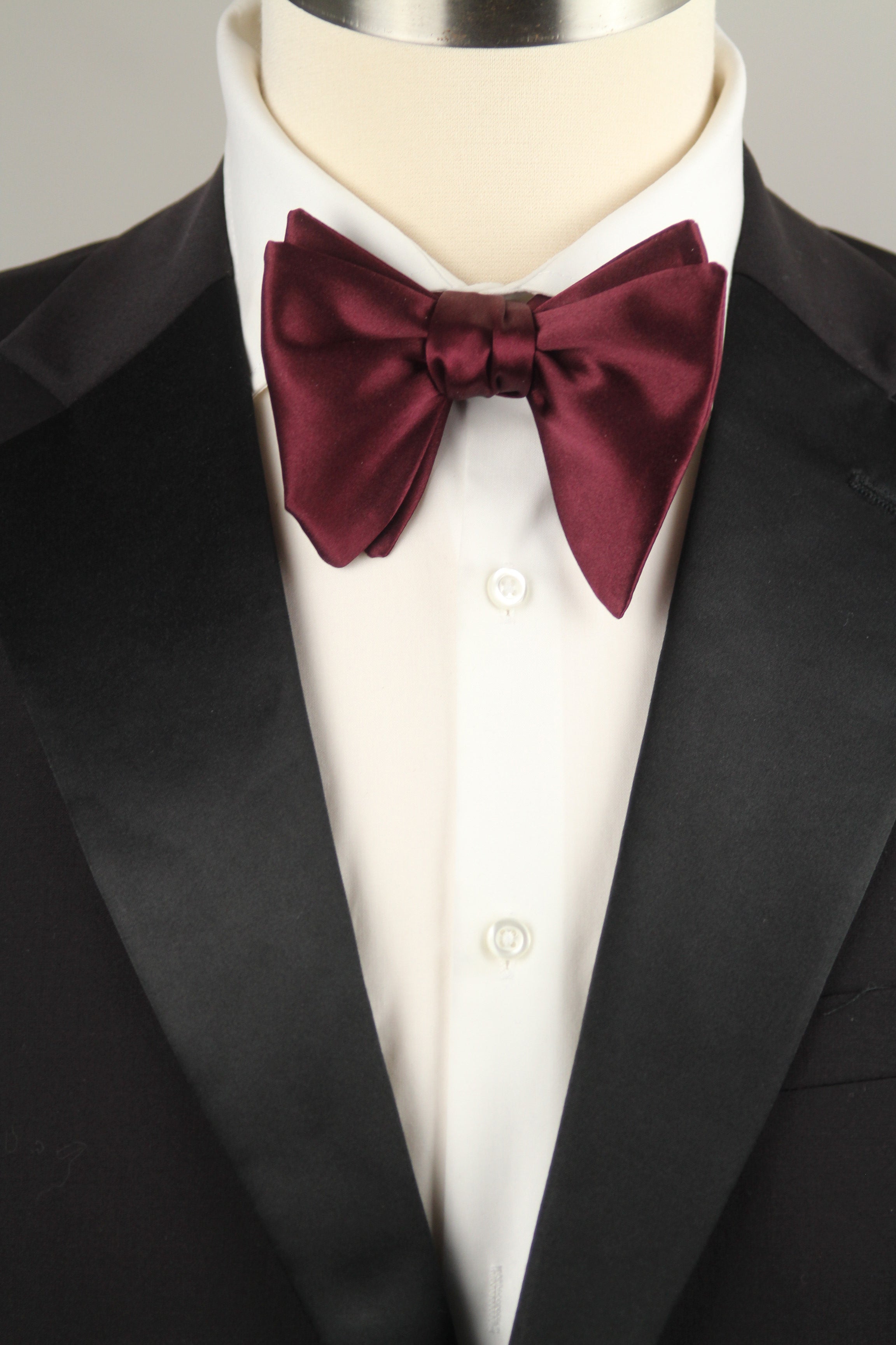 Men’s Self-Tie Big Butterfly Bow tie Wine color