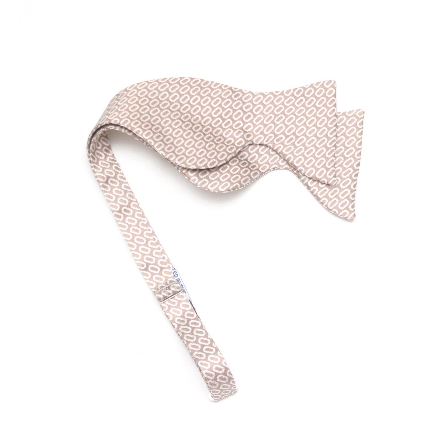 White Beige Ornament Big Butterfly Bow tie