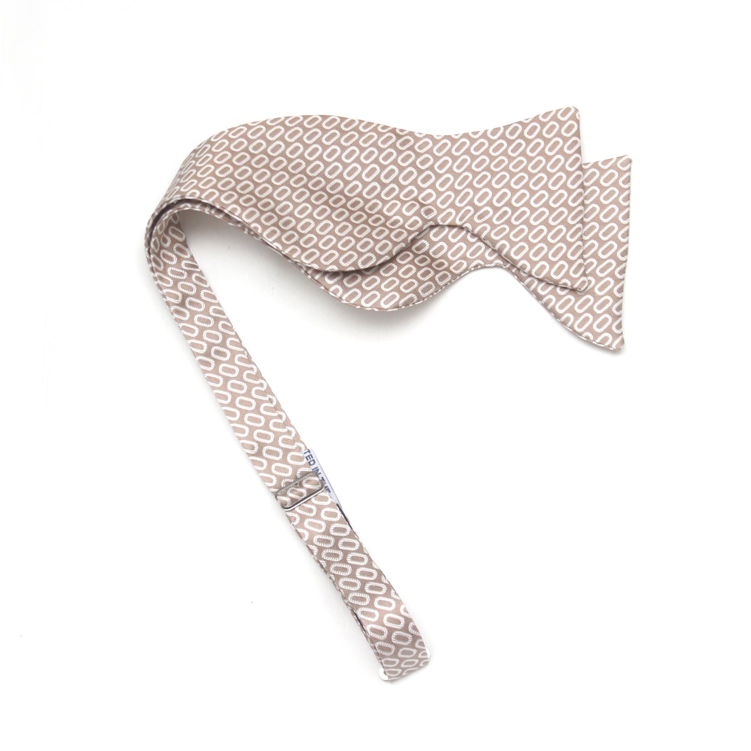 White Beige Ornament Big Butterfly Bow tie