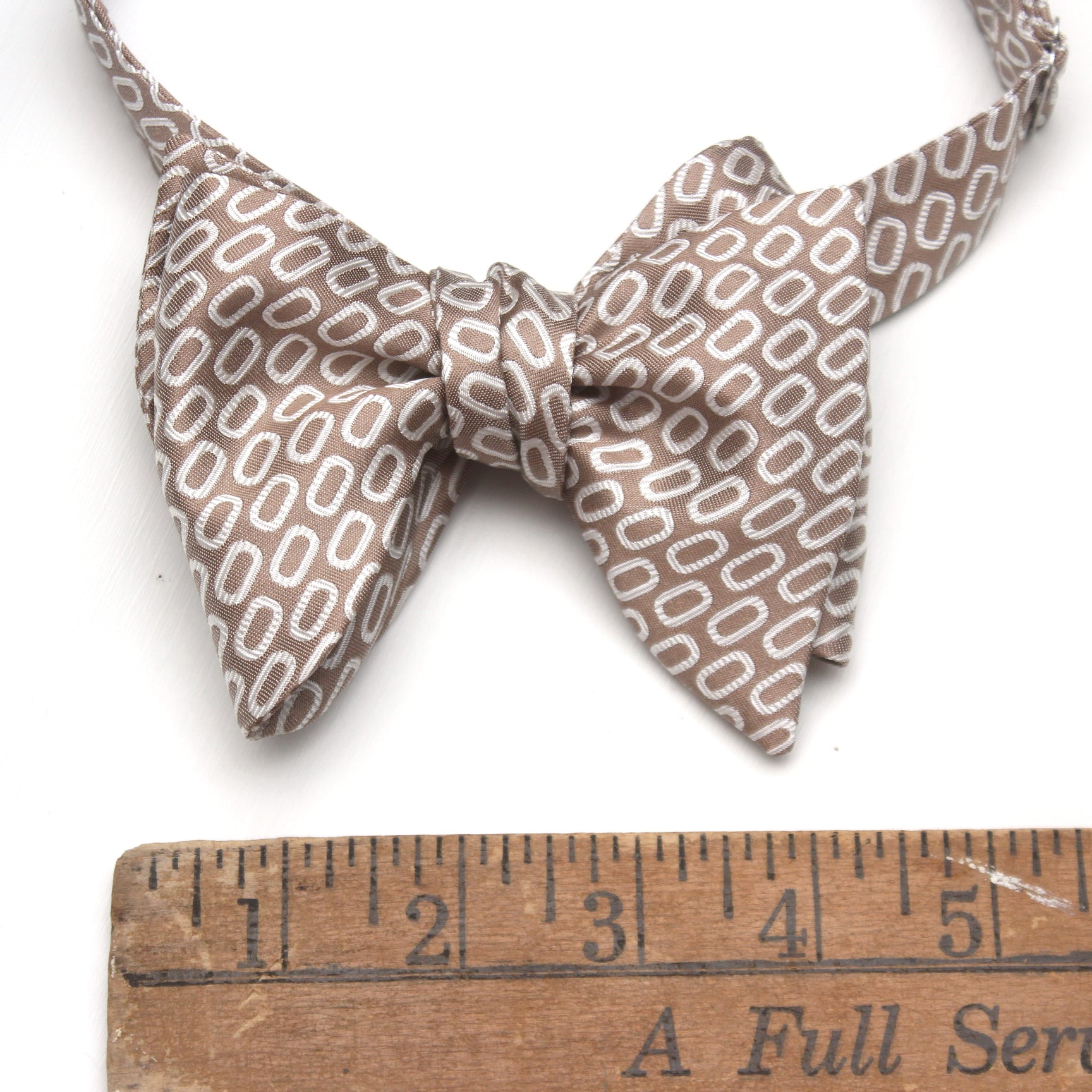 White Beige Ornament Big Butterfly Bow tie