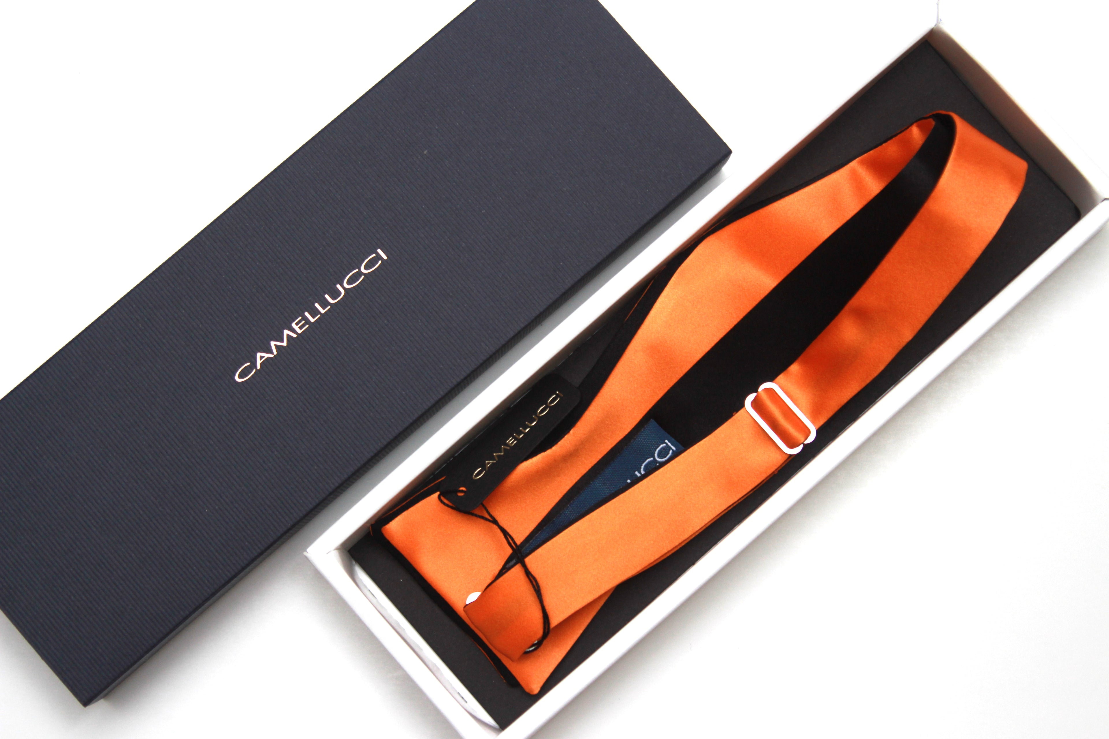 Orange Black Reversible Self-Tie Bow Tie