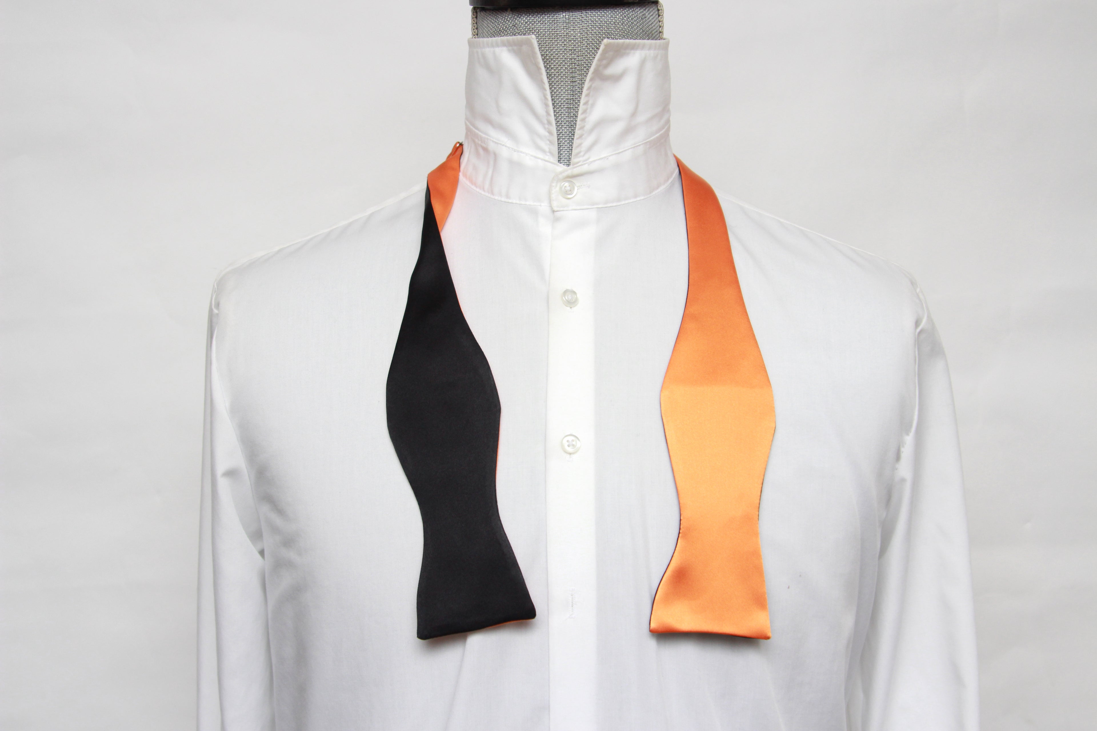 Orange Black Reversible Self-Tie Bow Tie