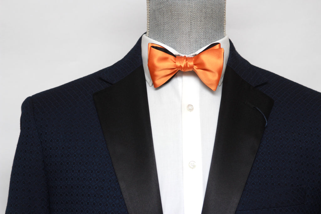 Orange Black Reversible Self-Tie Bow Tie