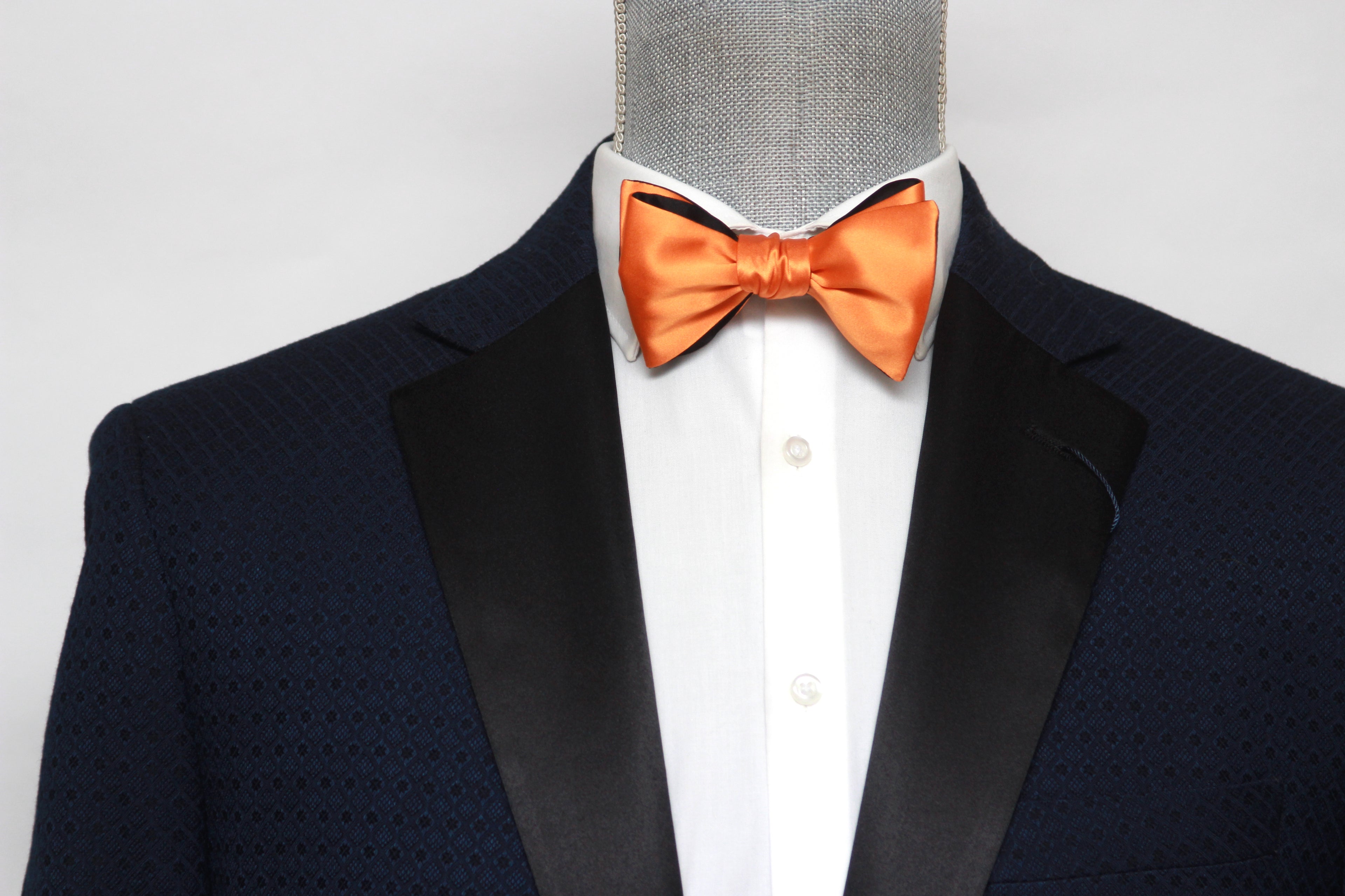 Orange Black Reversible Self-Tie Bow Tie