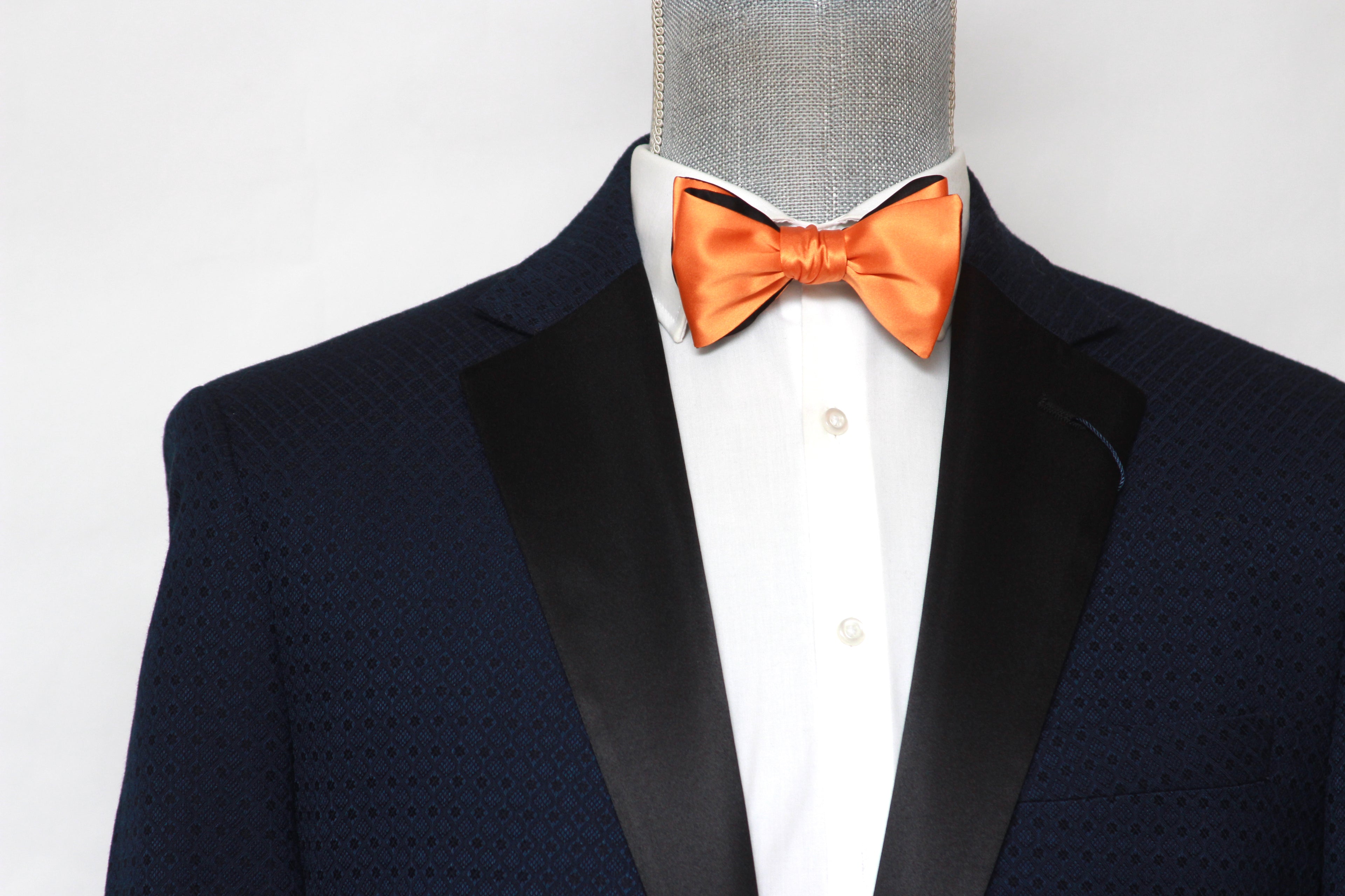 Orange Black Reversible Self-Tie Bow Tie