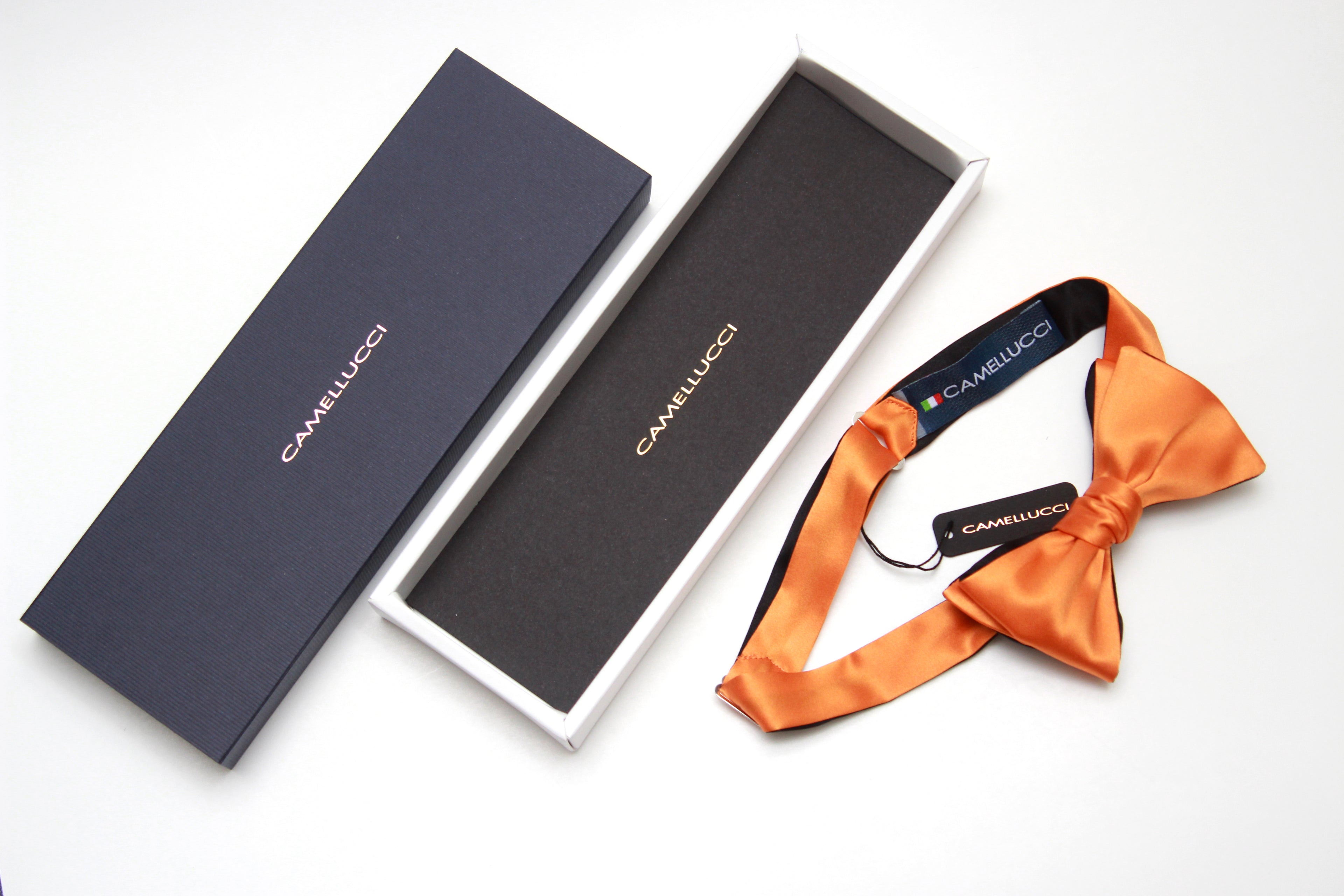 Orange Black Reversible Self-Tie Bow Tie