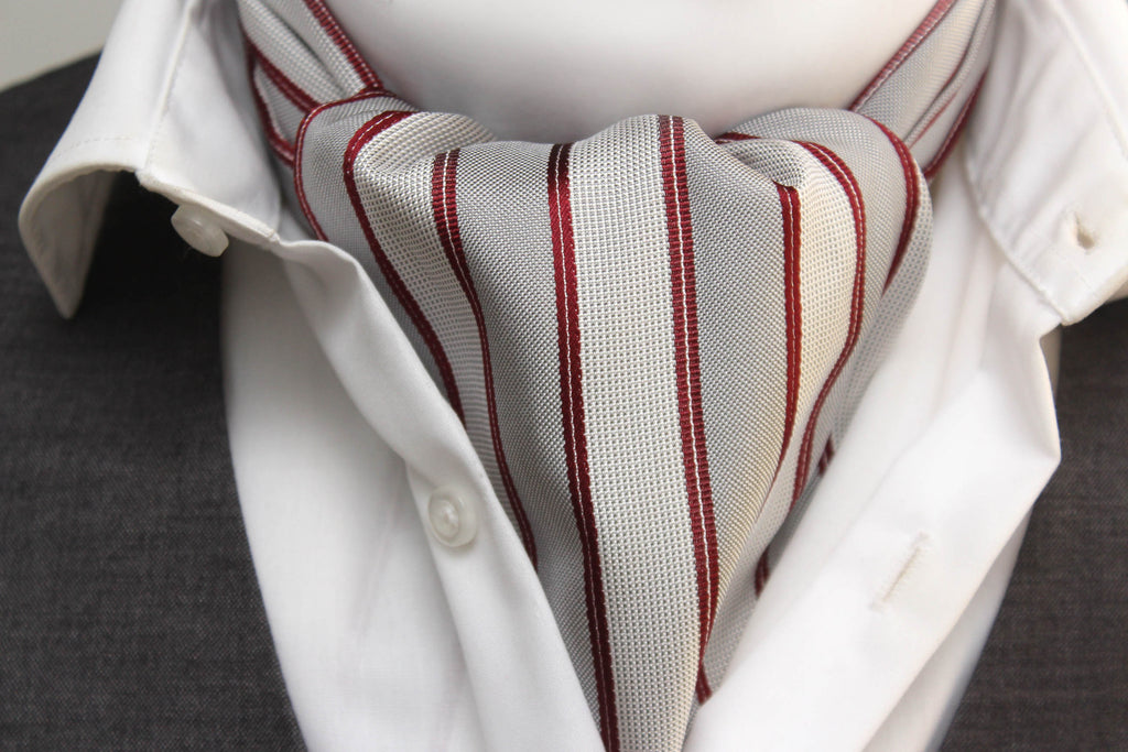 Men's Ascot Cravat Red Striped