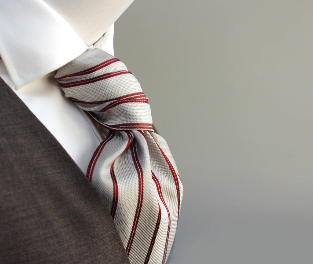 Men's Ascot Cravat Red Striped