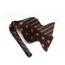 Load image into Gallery viewer, Big Butterfly Brown Silk Bow Tie

