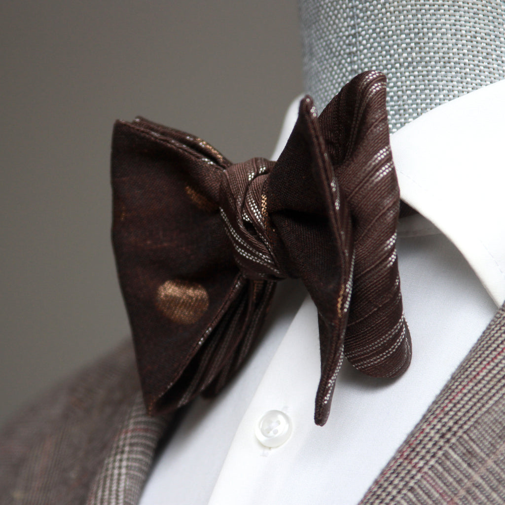 Big Butterfly Brown Silk Bow Tie