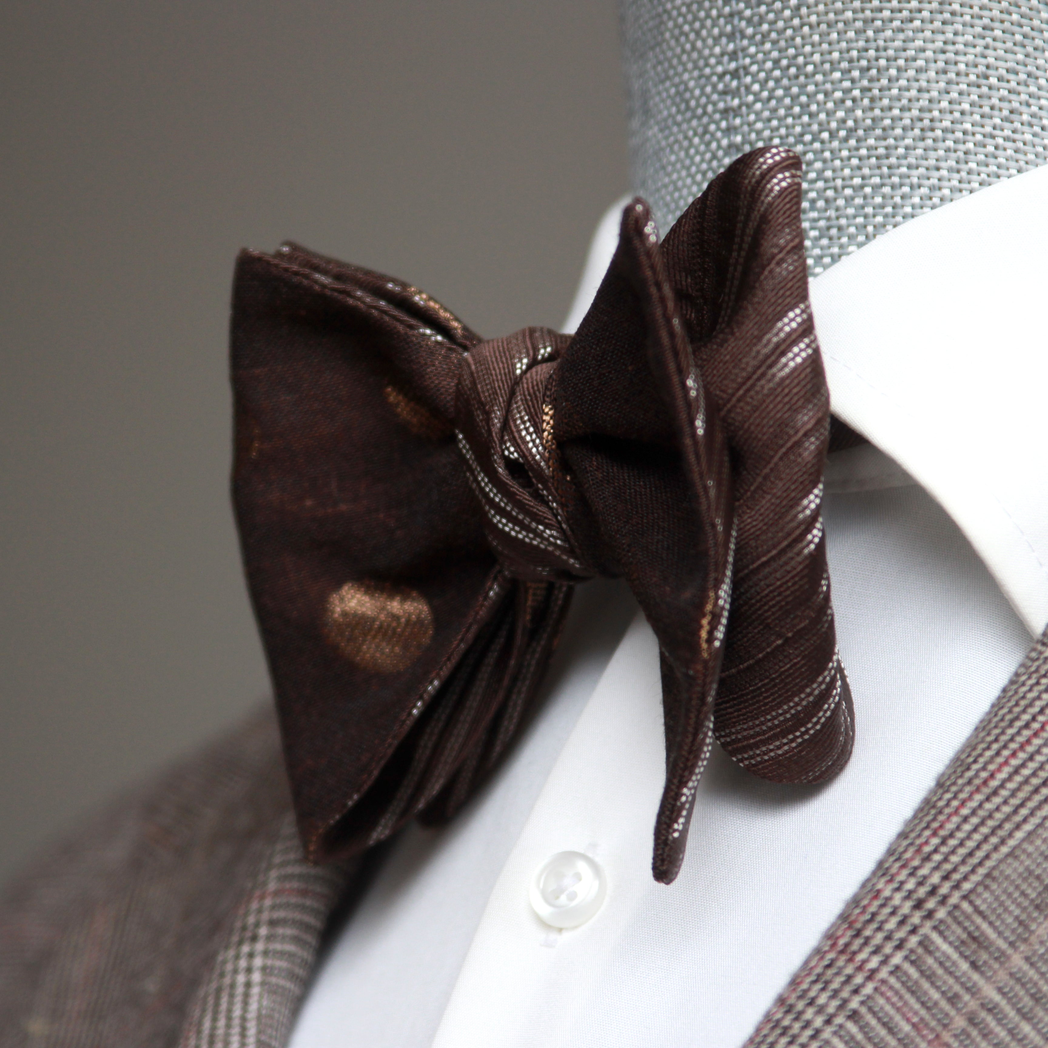 Big Butterfly Brown Silk Bow Tie