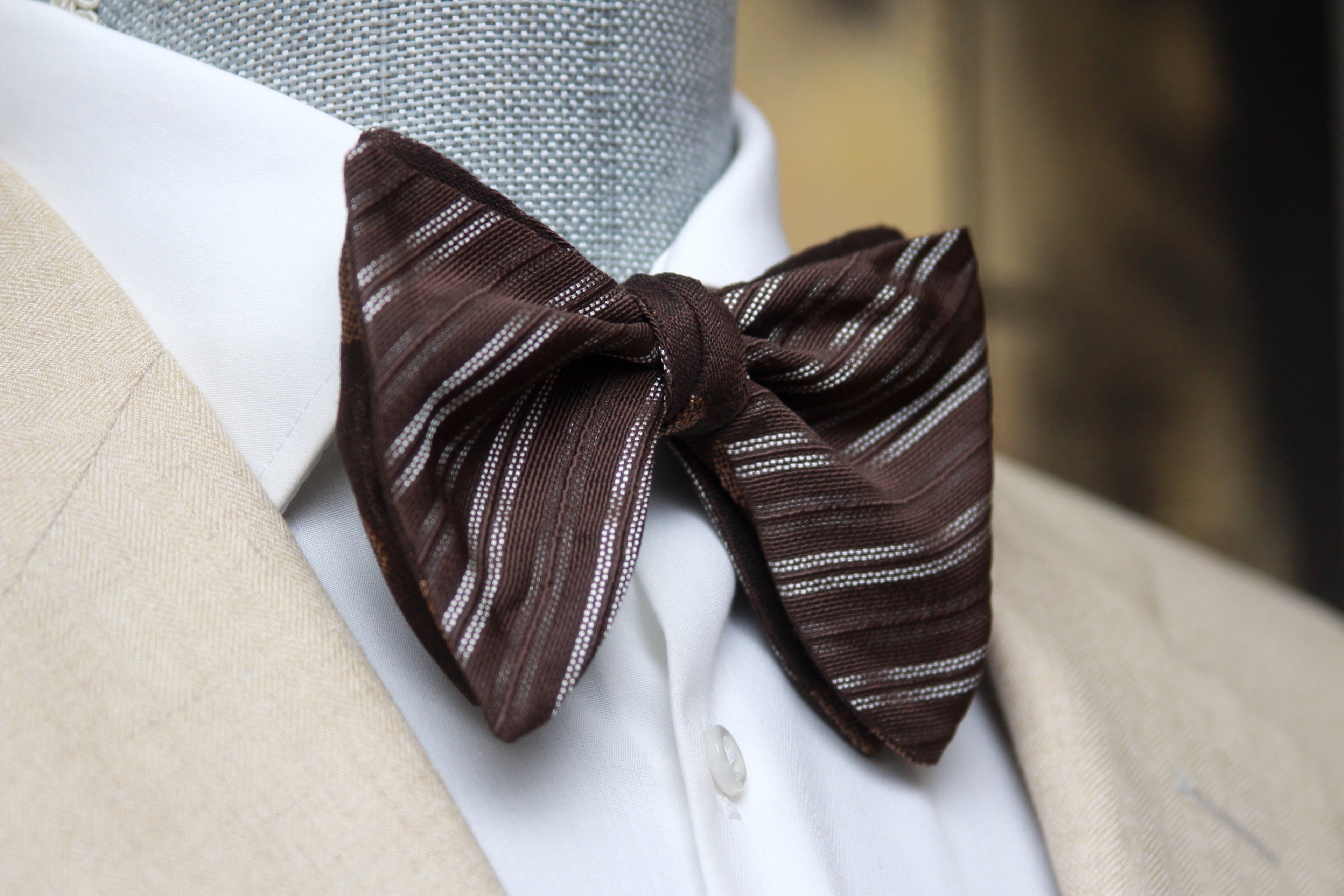 Big Butterfly Brown Silk Bow Tie