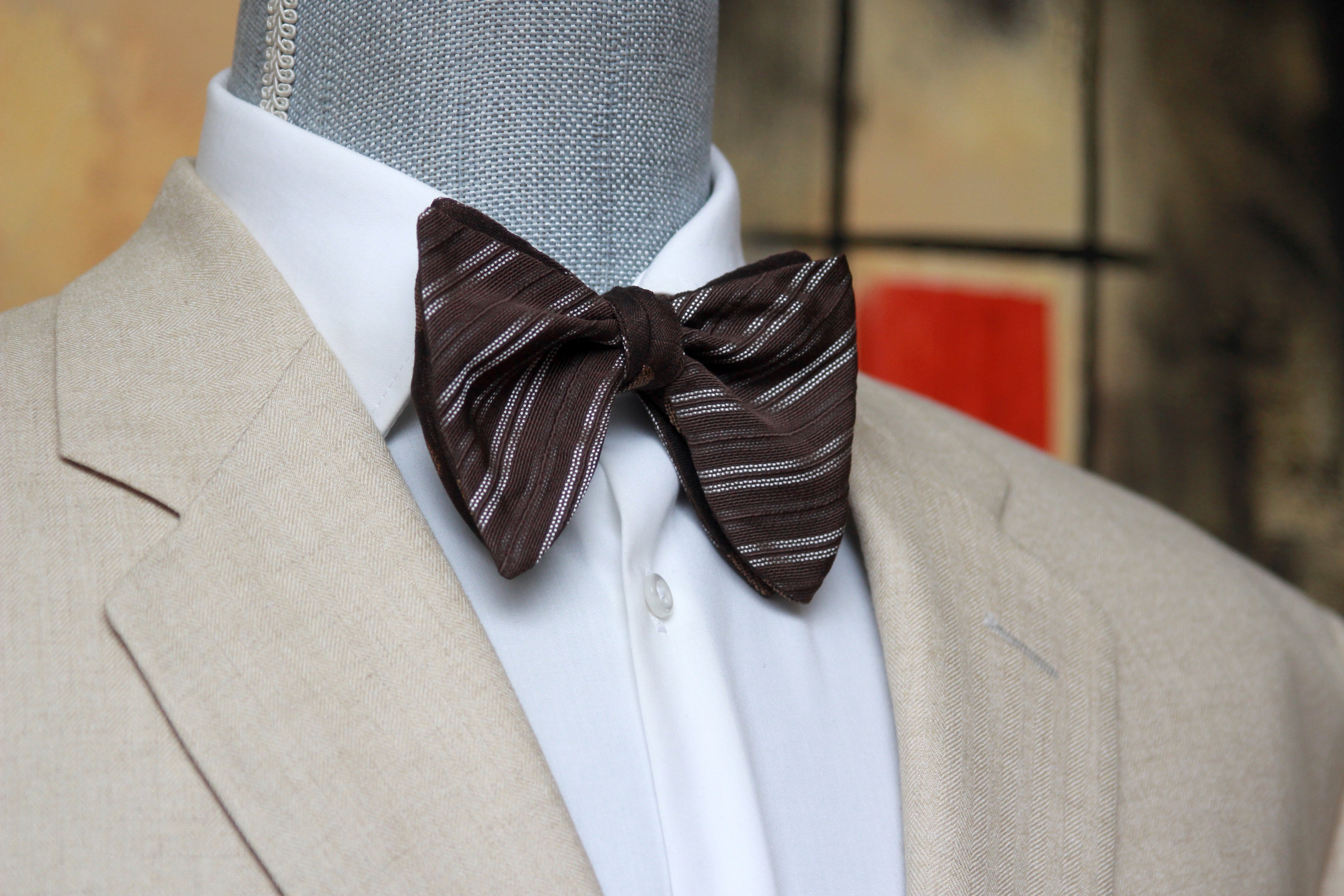 Big Butterfly Brown Silk Bow Tie