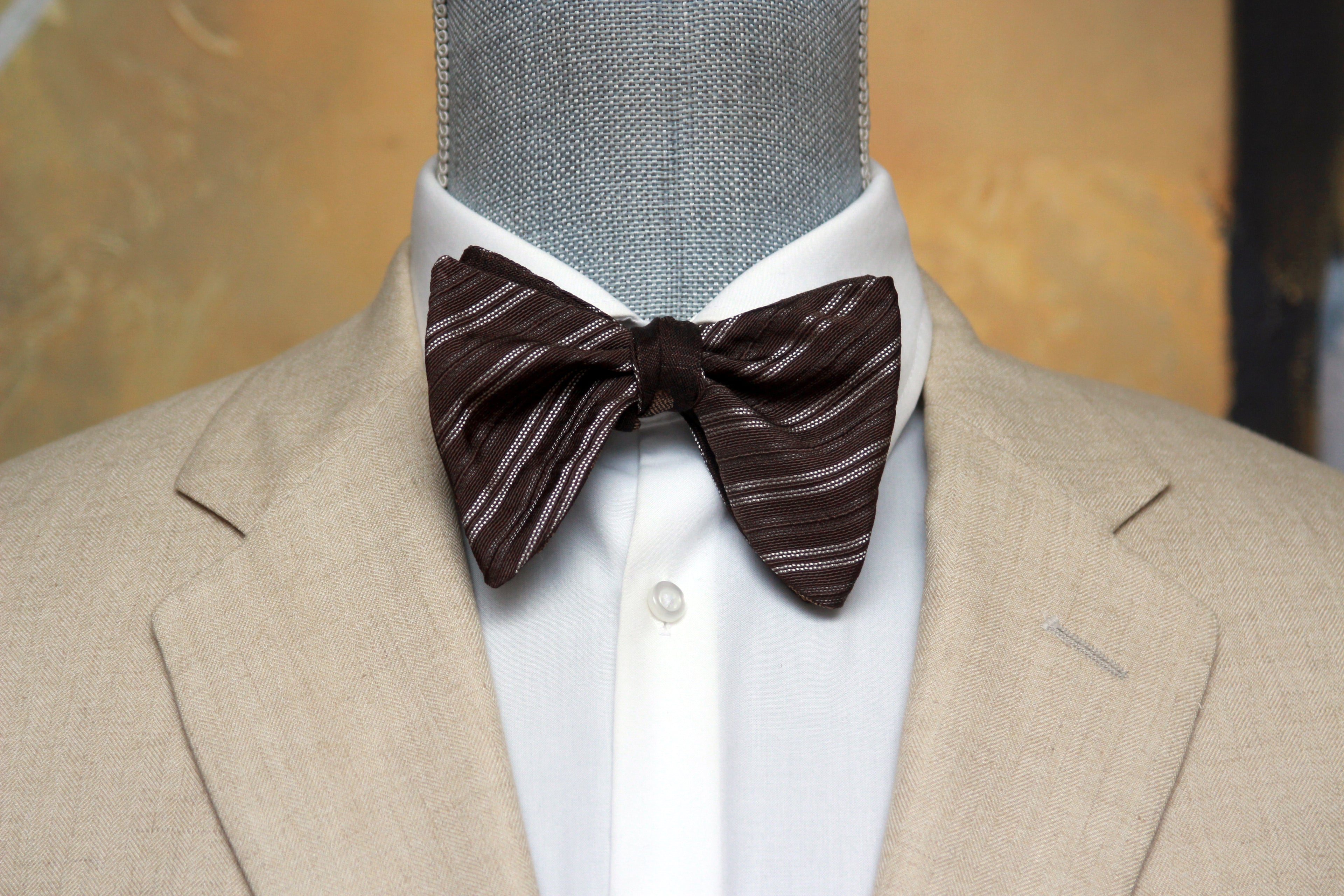Big Butterfly Brown Silk Bow Tie