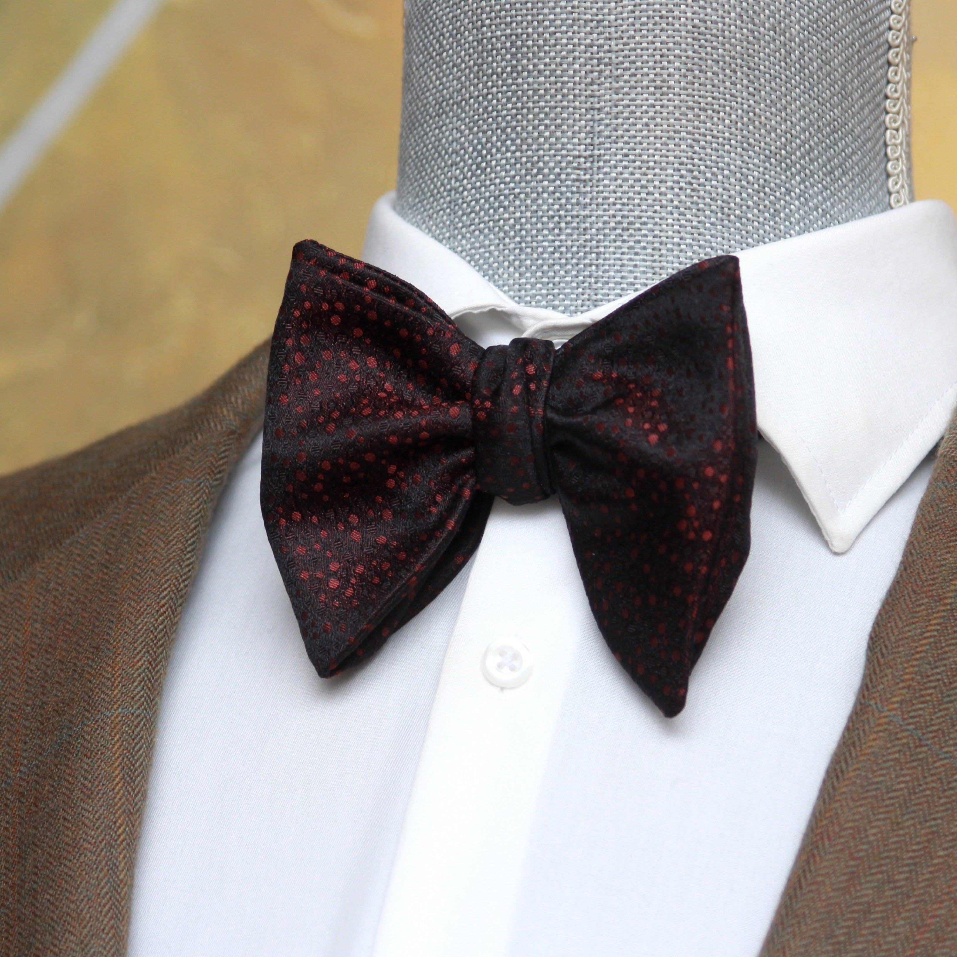 Big Butterfly Burgundy  ornament Silk Bow Tie