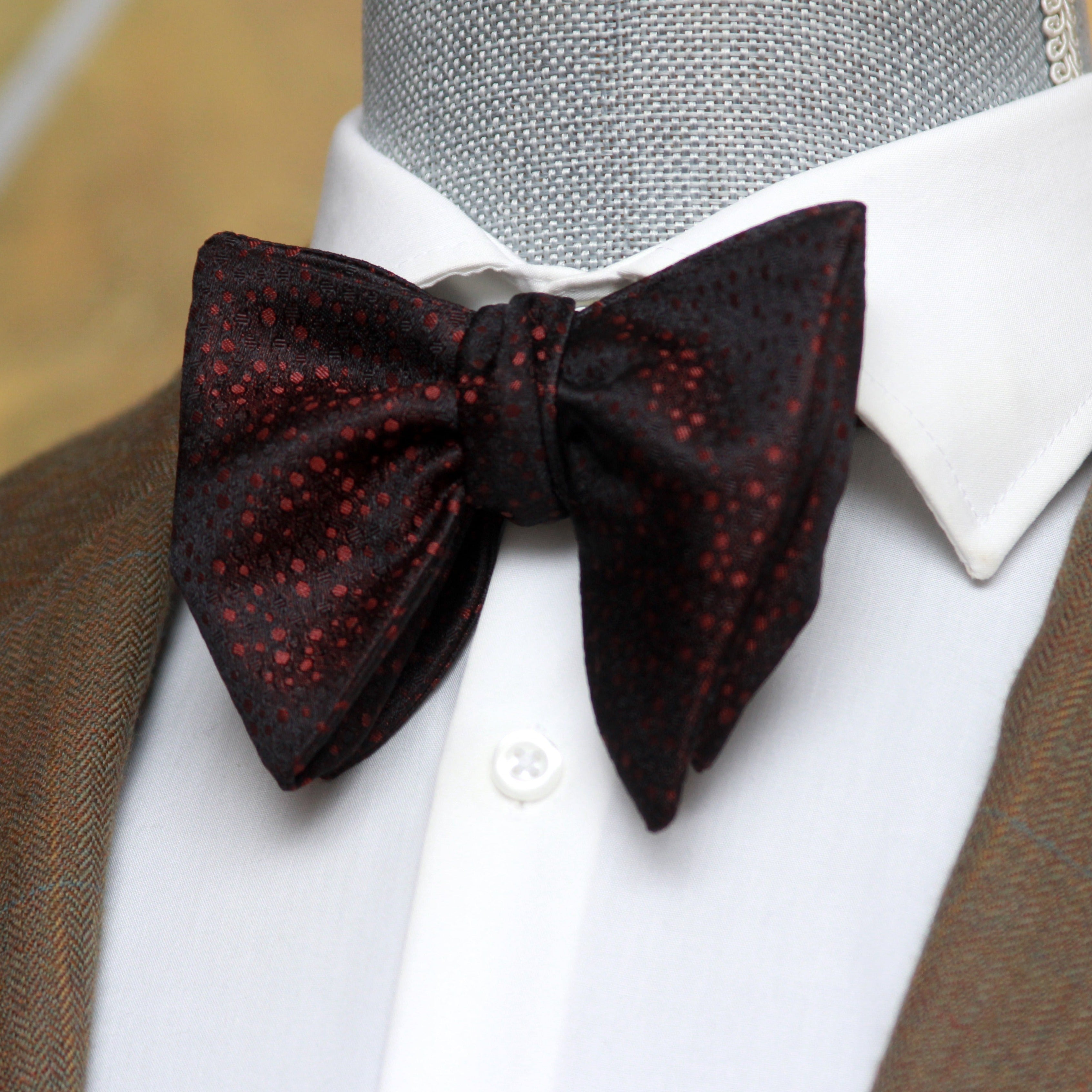 Big Butterfly Burgundy  ornament Silk Bow Tie
