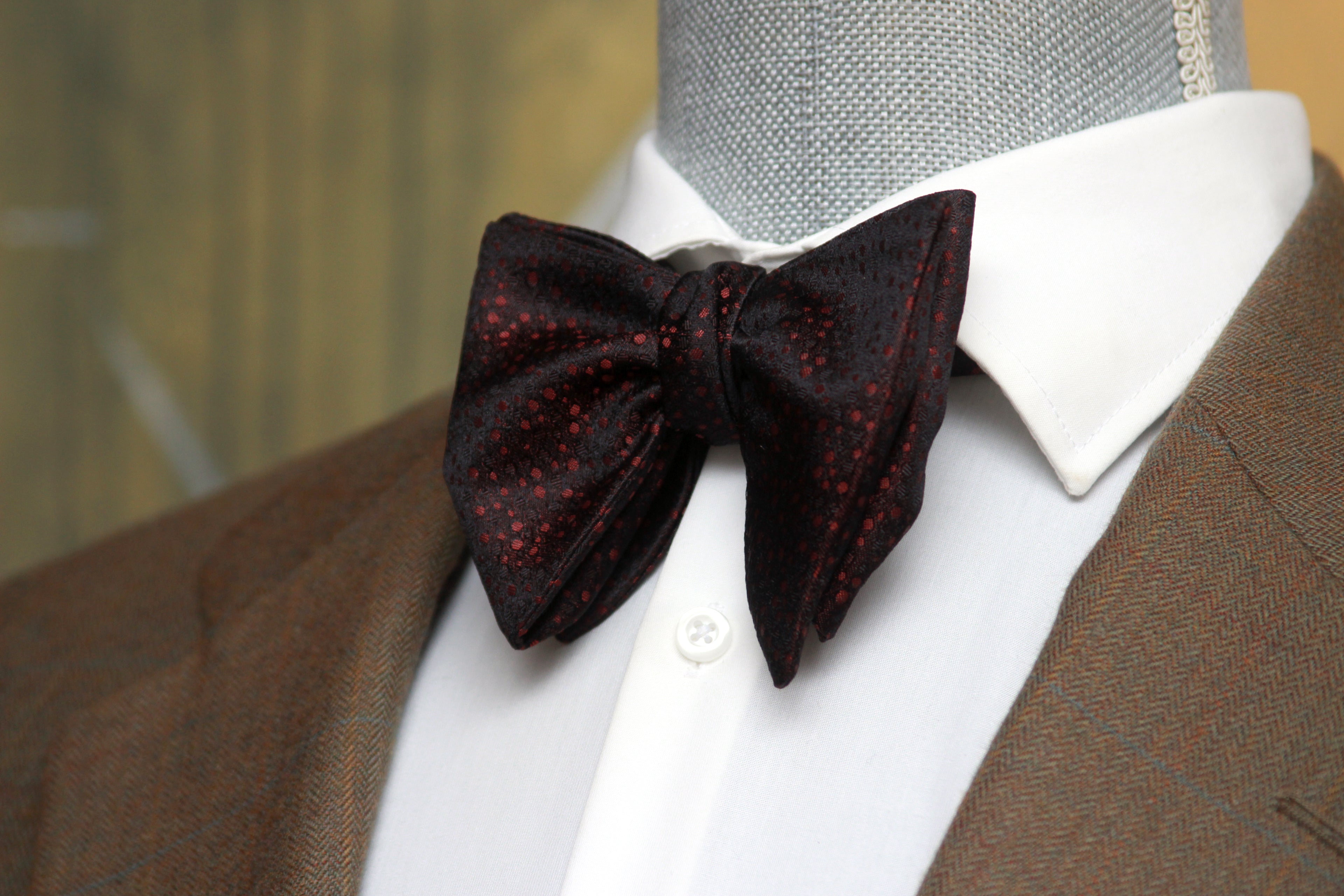 Big Butterfly Burgundy  ornament Silk Bow Tie