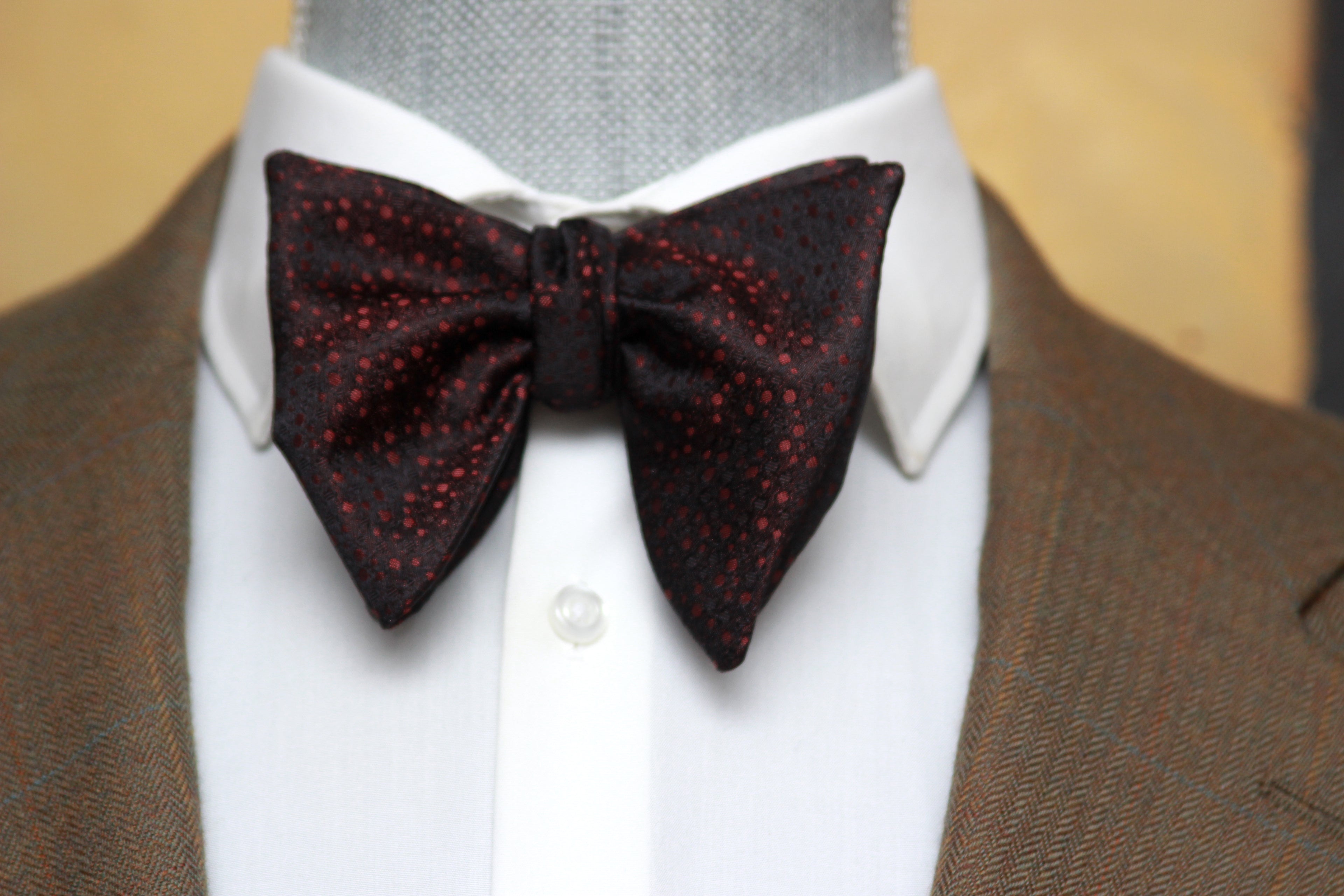Big Butterfly Burgundy  ornament Silk Bow Tie