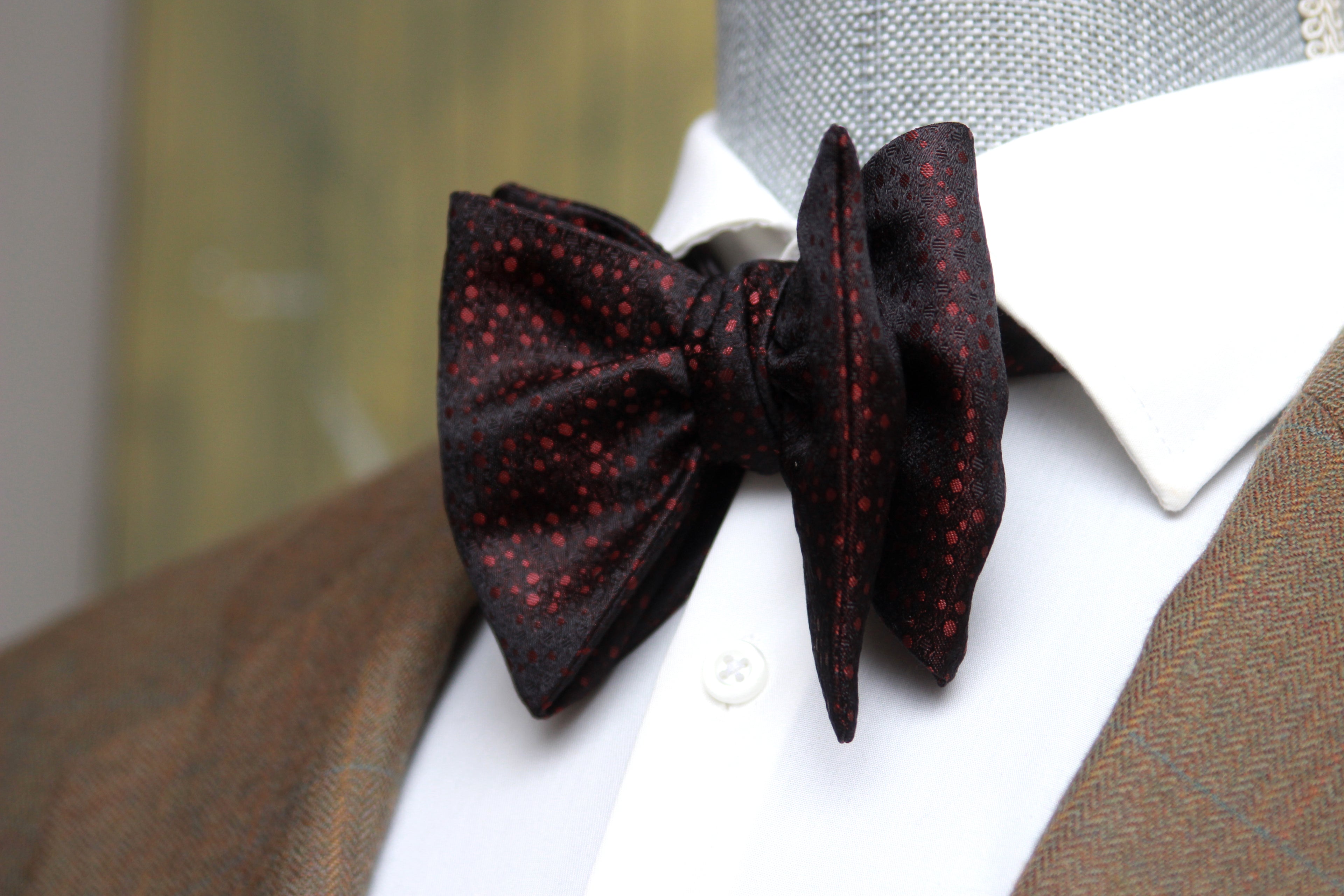 Big Butterfly Burgundy  ornament Silk Bow Tie