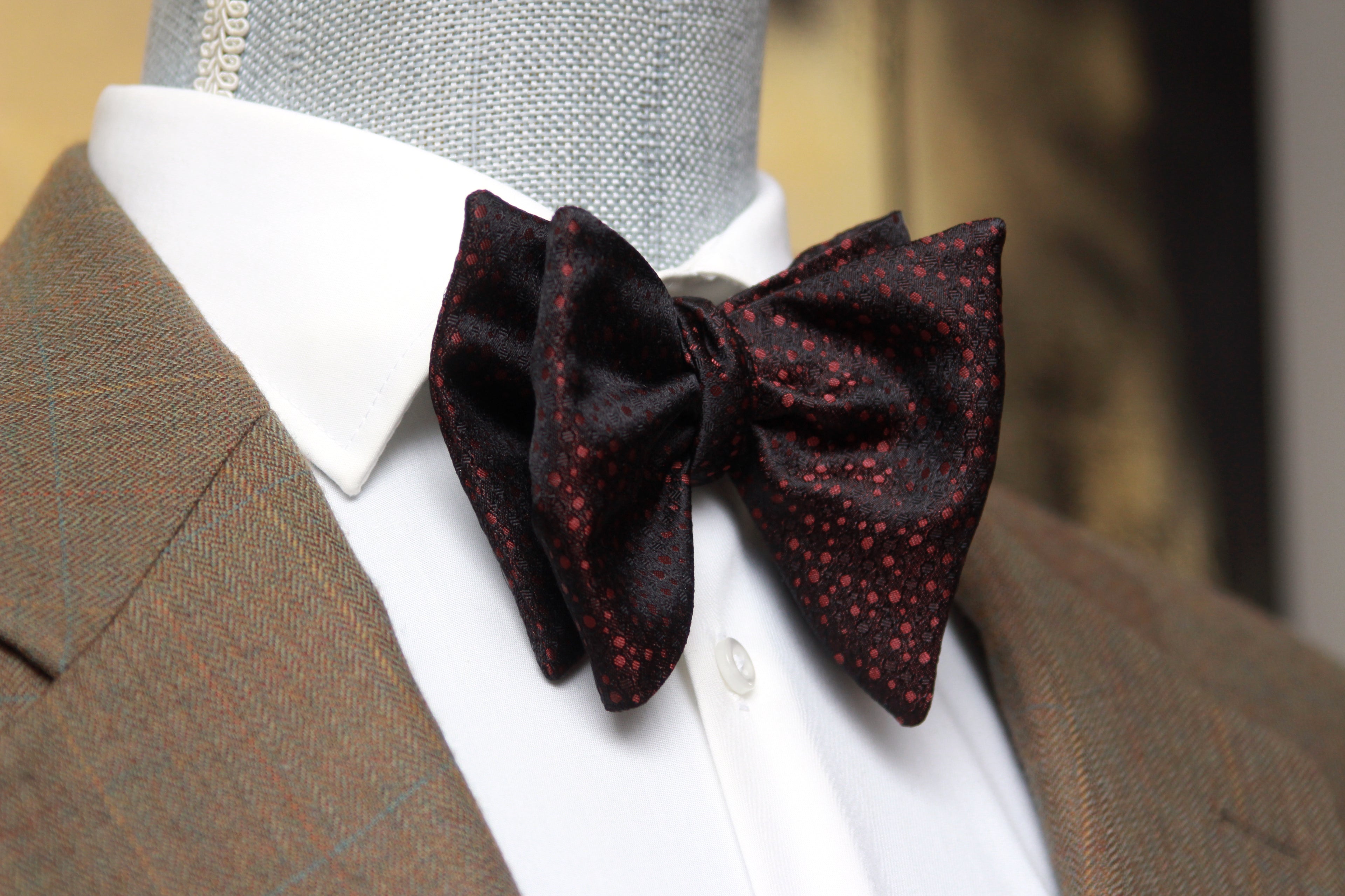Big Butterfly Burgundy  ornament Silk Bow Tie