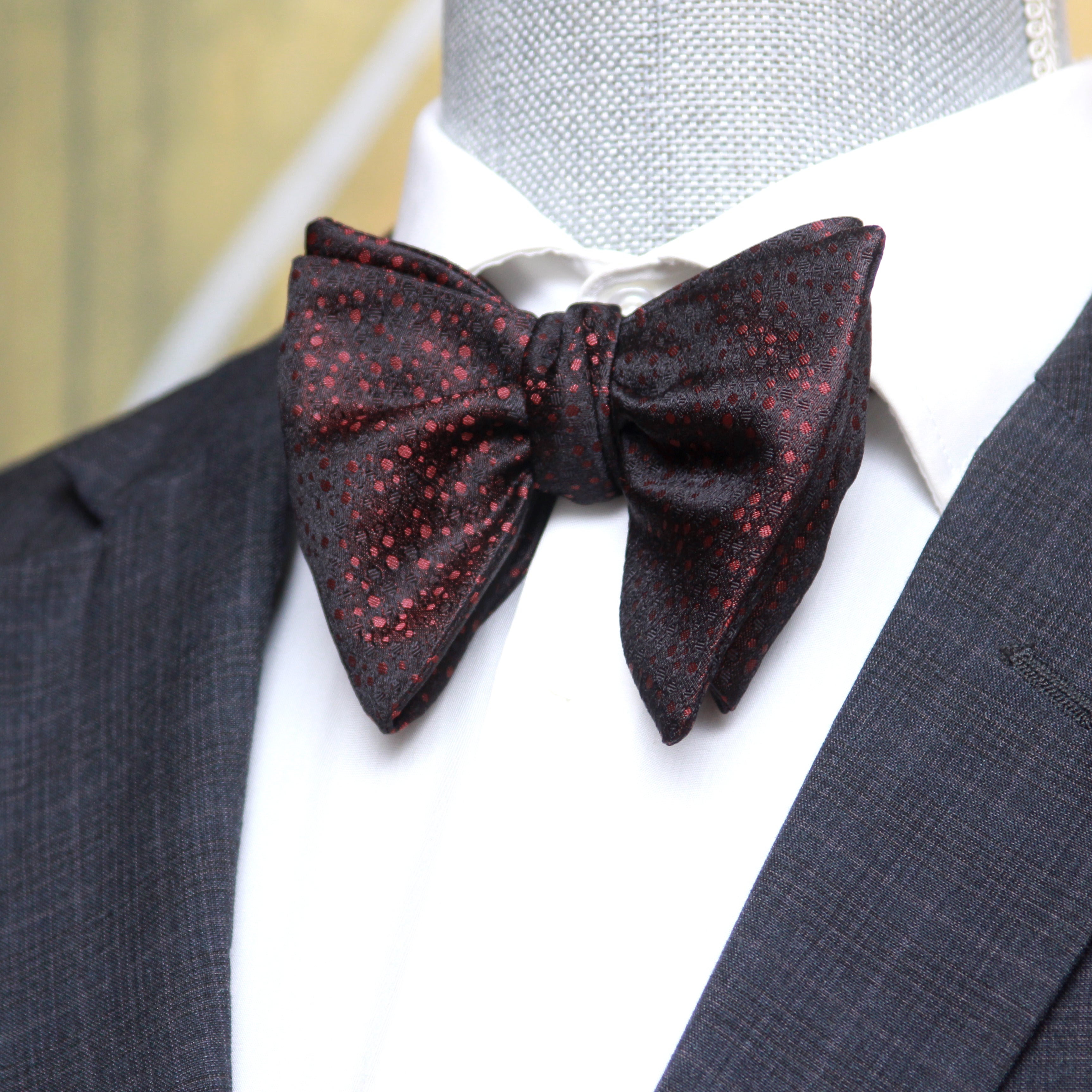 Big Butterfly Burgundy  ornament Silk Bow Tie