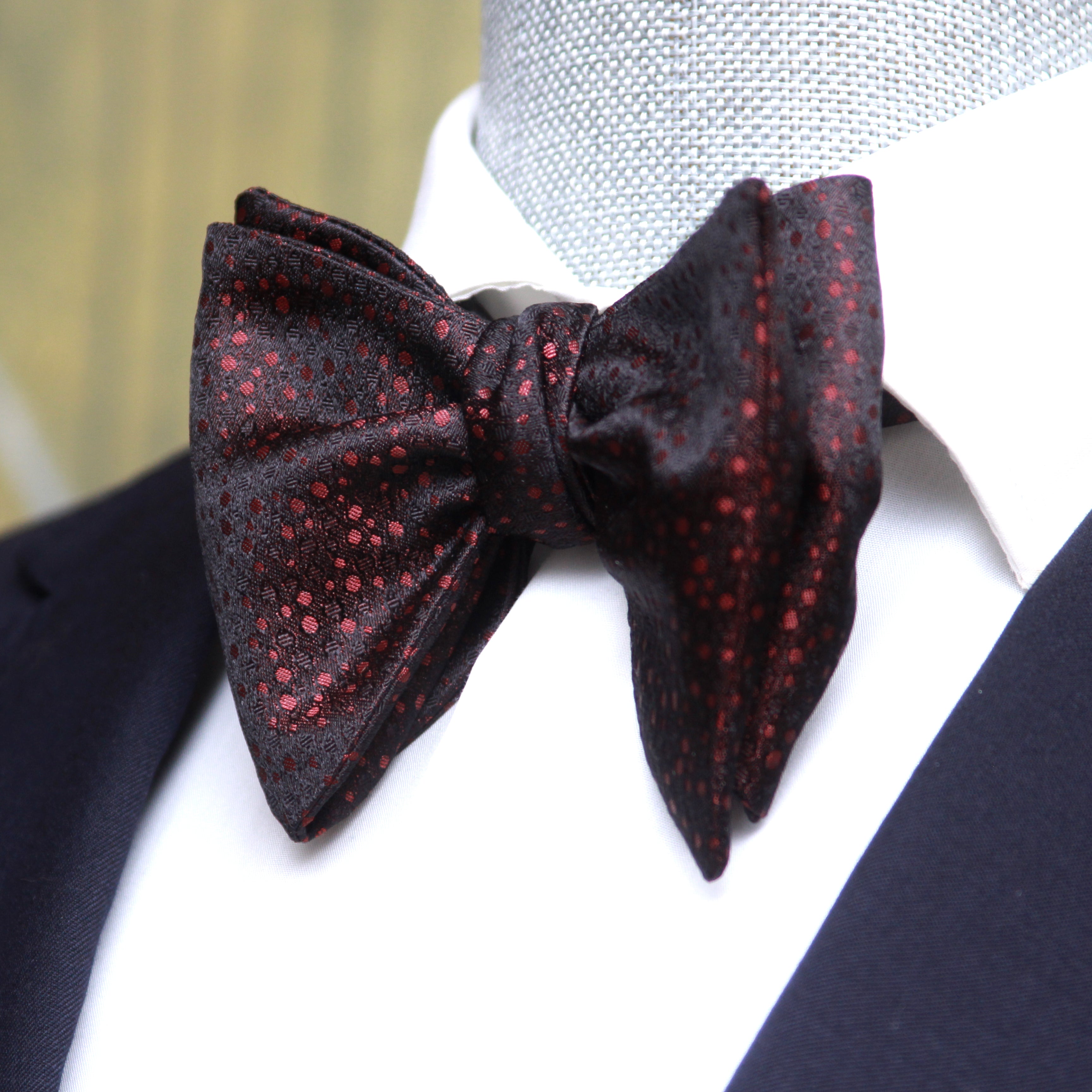Big Butterfly Burgundy  ornament Silk Bow Tie