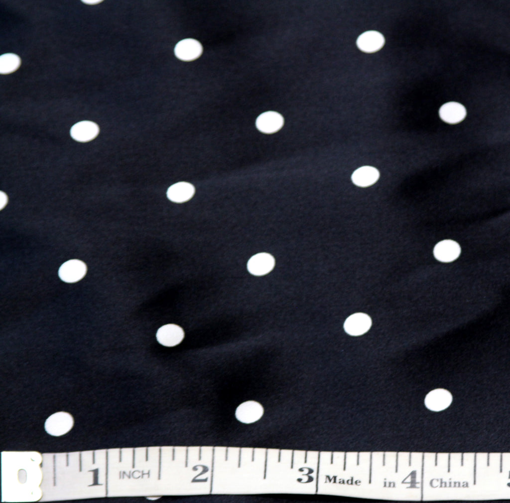 Black White Polka Dot 100% Pure Silk Charmeuse 19mm Fabric By Half Yard Material