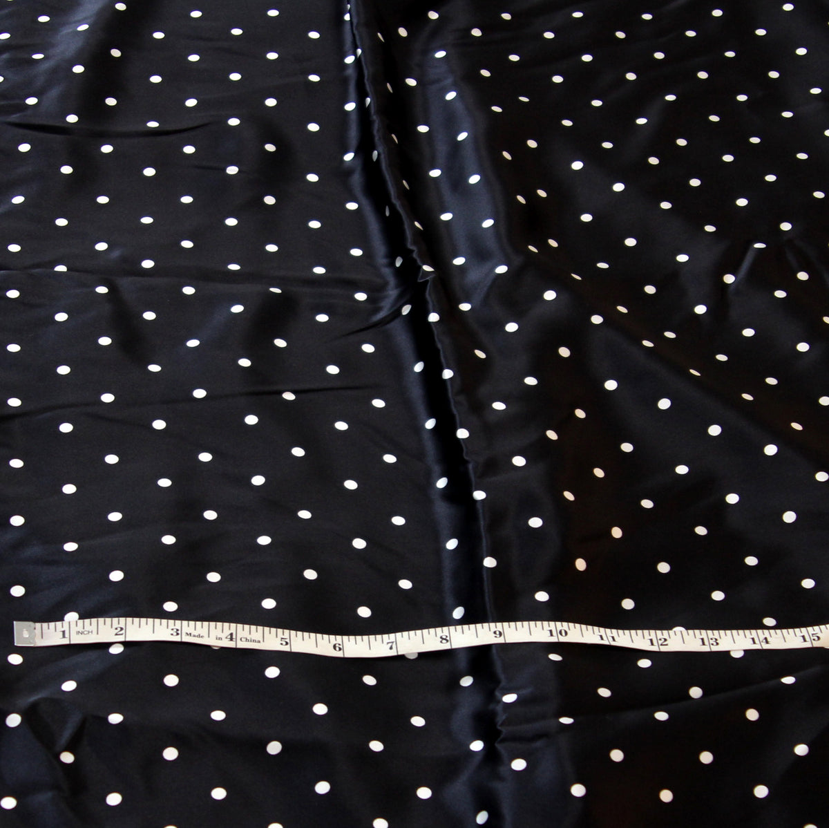 Black White Polka Dot 100% Pure Silk Charmeuse 19mm Fabric By Half Yard Material