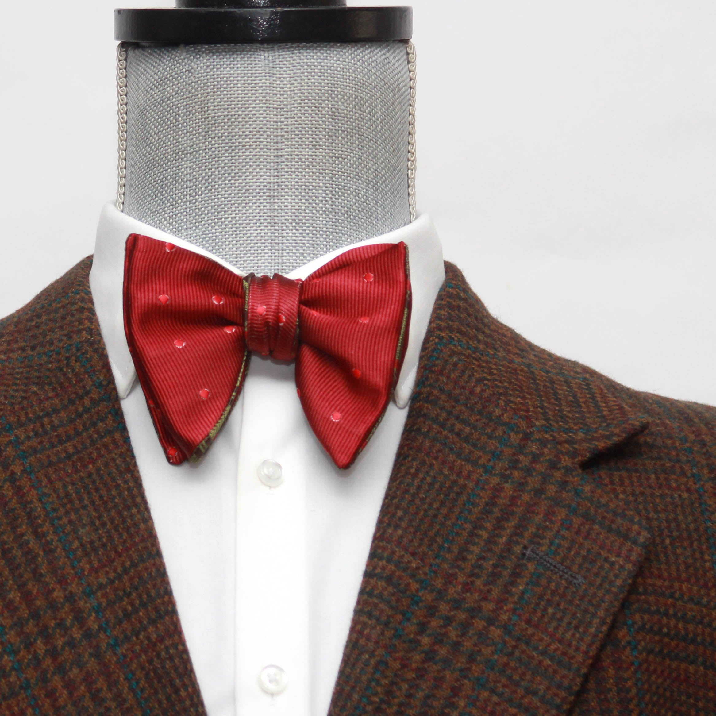 Red Green Reversible Big Butterfly Silk Bow Tie