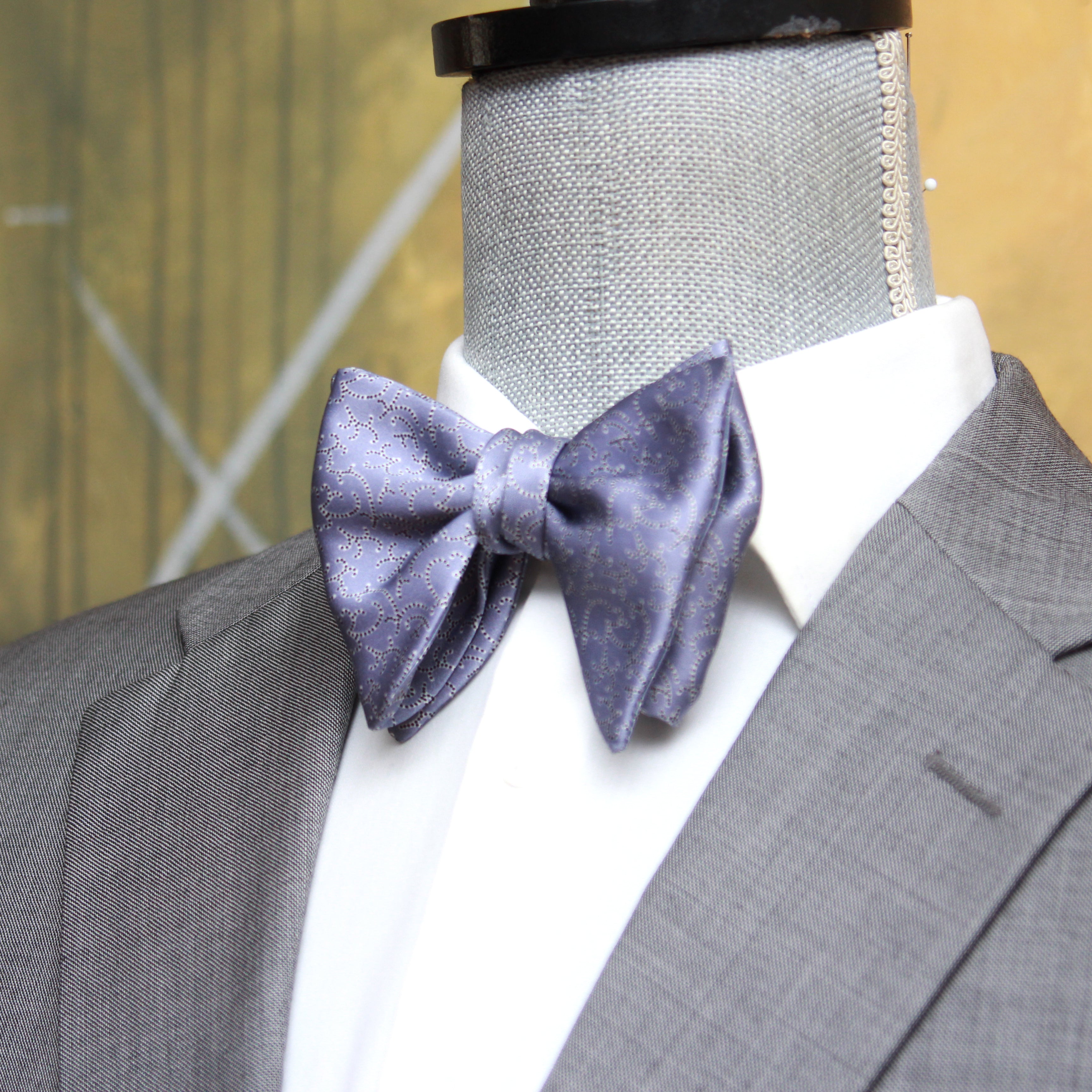 Big Butterfly Dusty Blue Silk Bow Tie