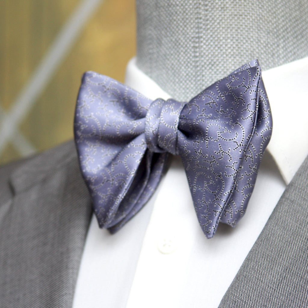 Big Butterfly Dusty Blue Silk Bow Tie