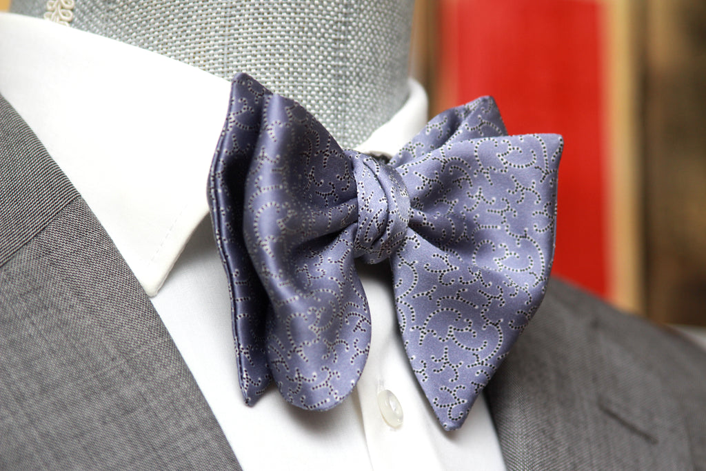 Big Butterfly Dusty Blue Silk Bow Tie