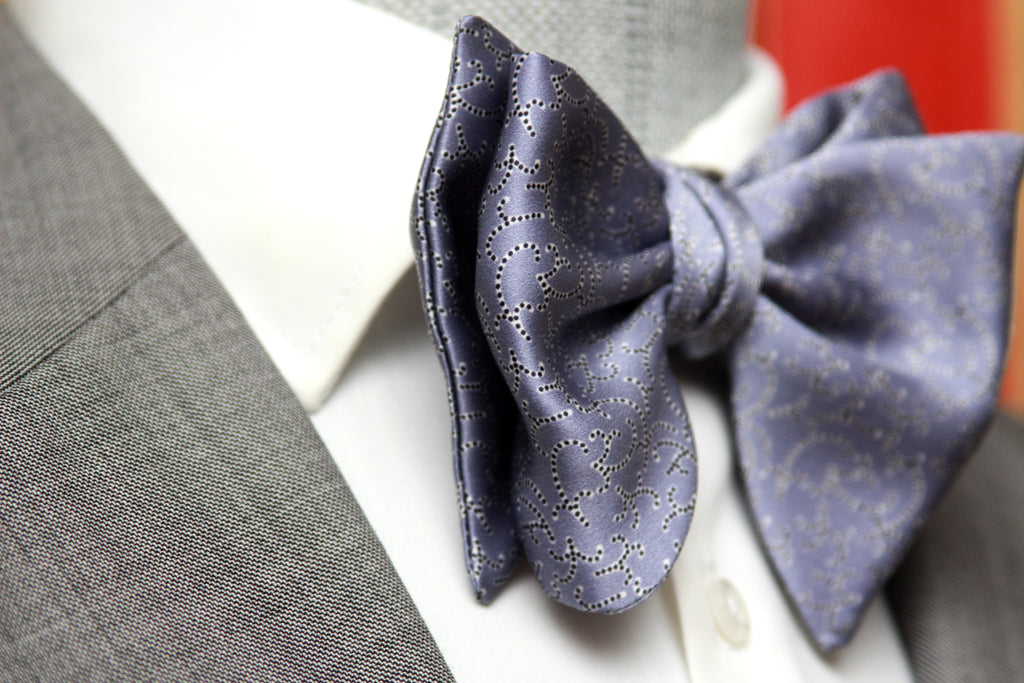 Big Butterfly Dusty Blue Silk Bow Tie