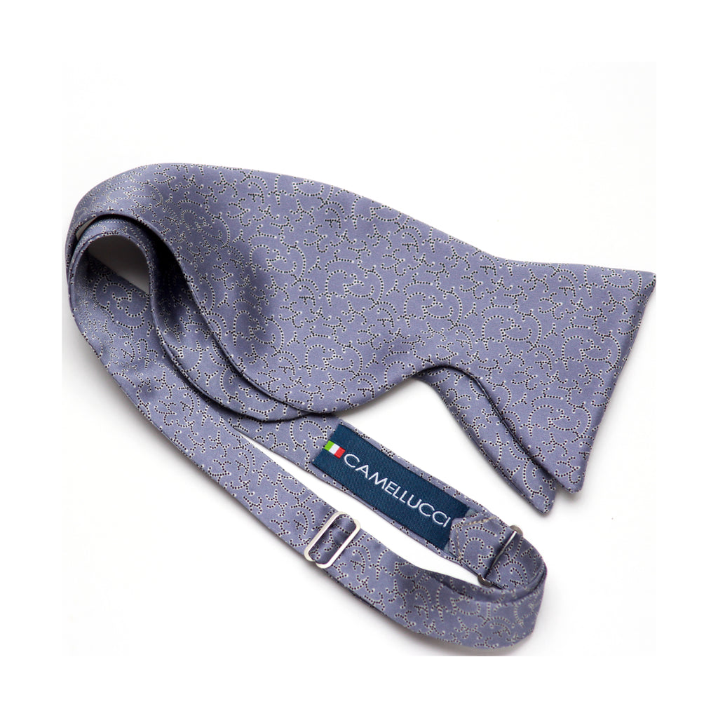 Big Butterfly Dusty Blue Silk Bow Tie