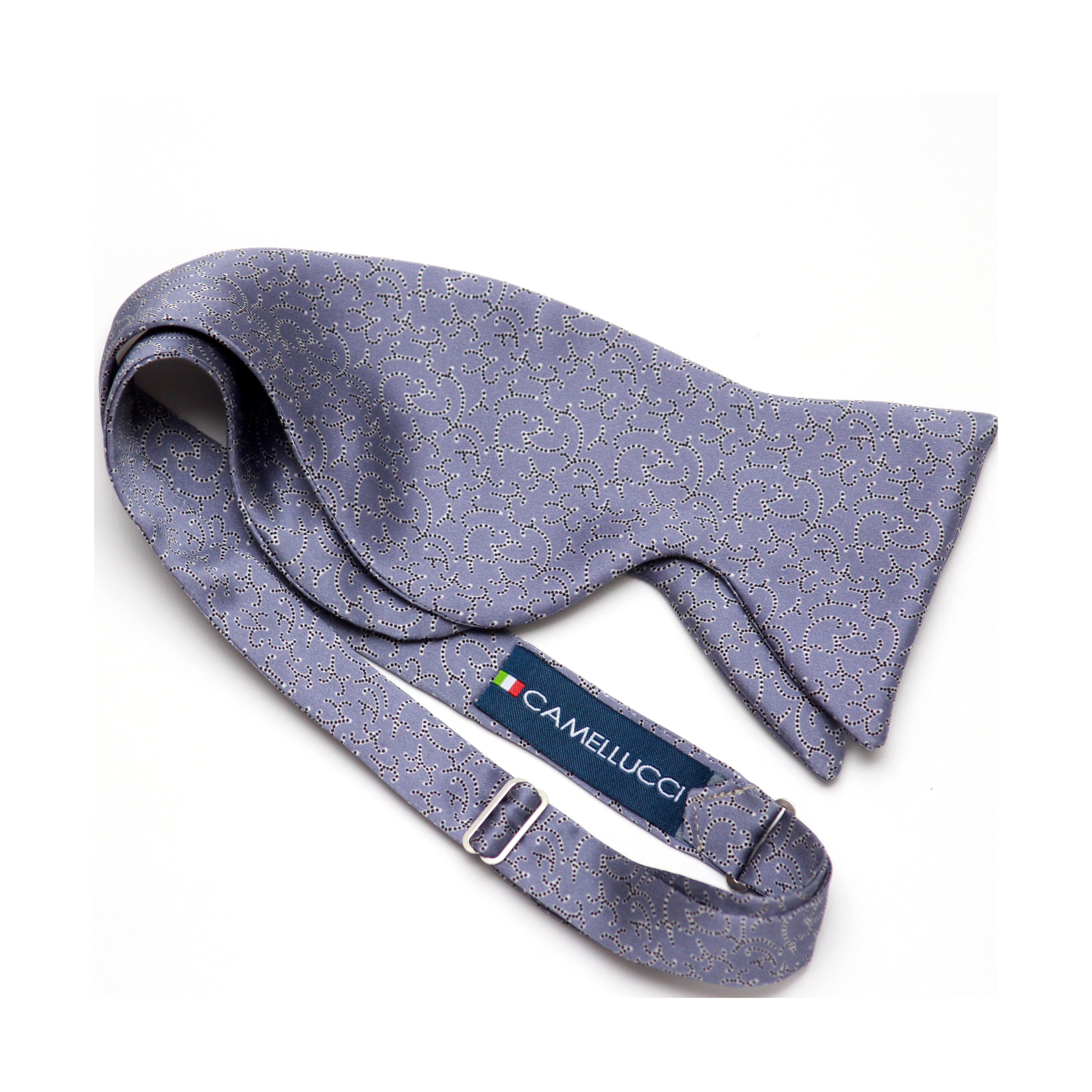 Big Butterfly Dusty Blue Silk Bow Tie
